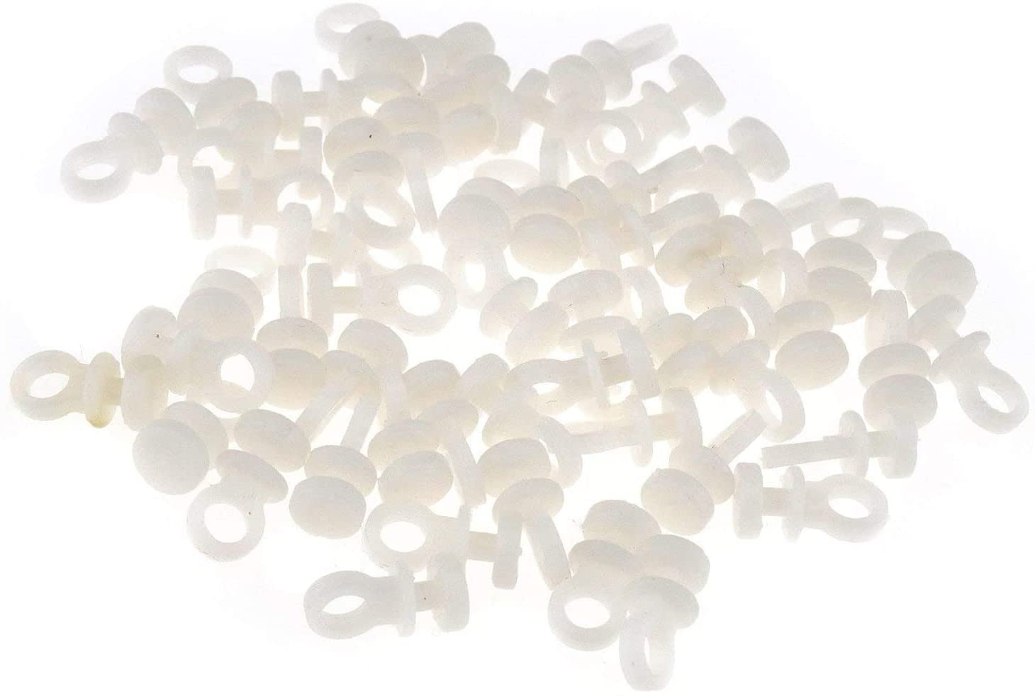 100 Pcs White Plastic Curtain Track Rail Gliders Runner Wheels - 9mm Wide Track & Bottom Diameter - Perfect for Auto, SUV, MPV Car Windows and Home Curtain Installation