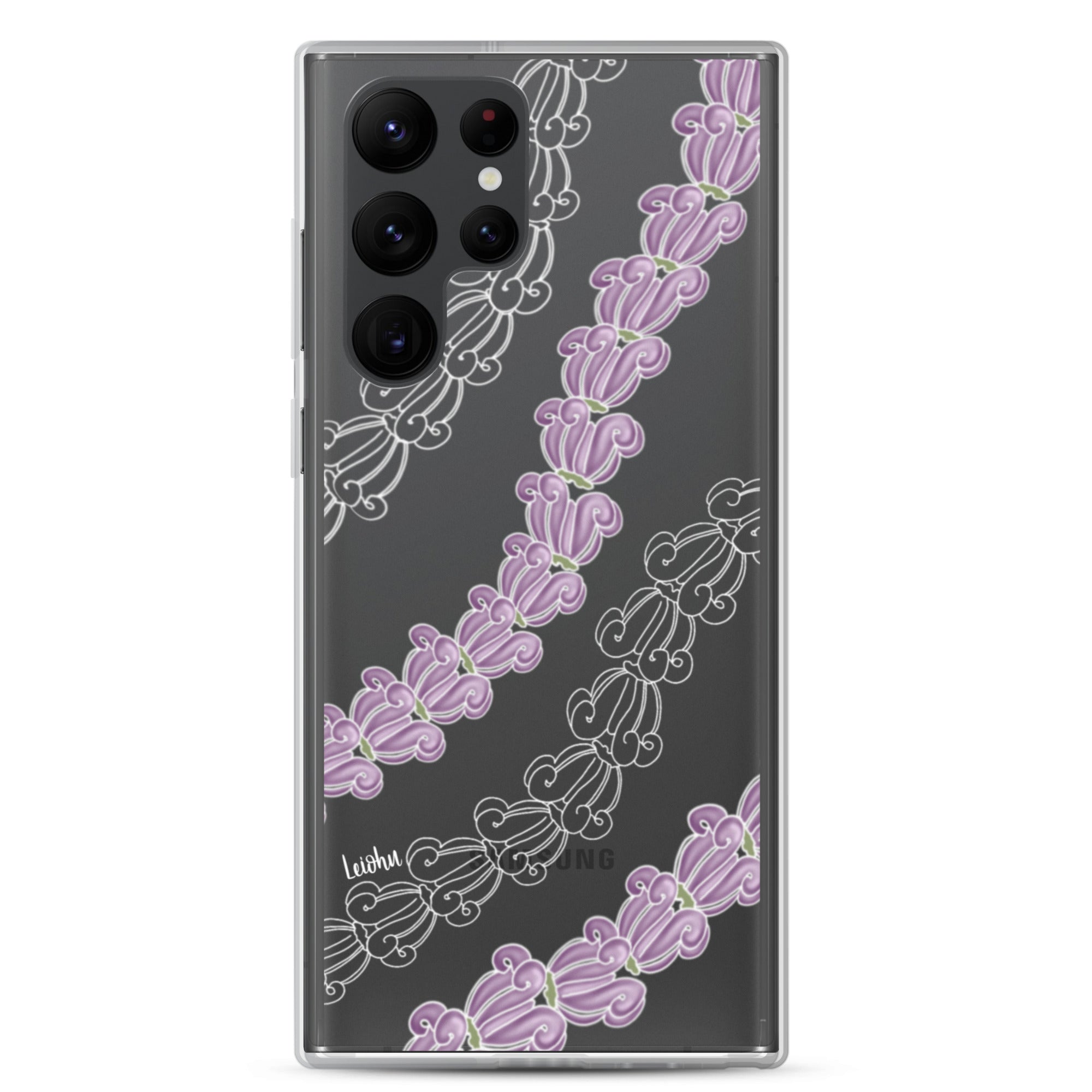 Samsung Clear Phone Case with Crown Lei Design - Slim Protective Cover for Samsung Galaxy [Model] - Perfect for Parties, Festivals, and Everyday Use
