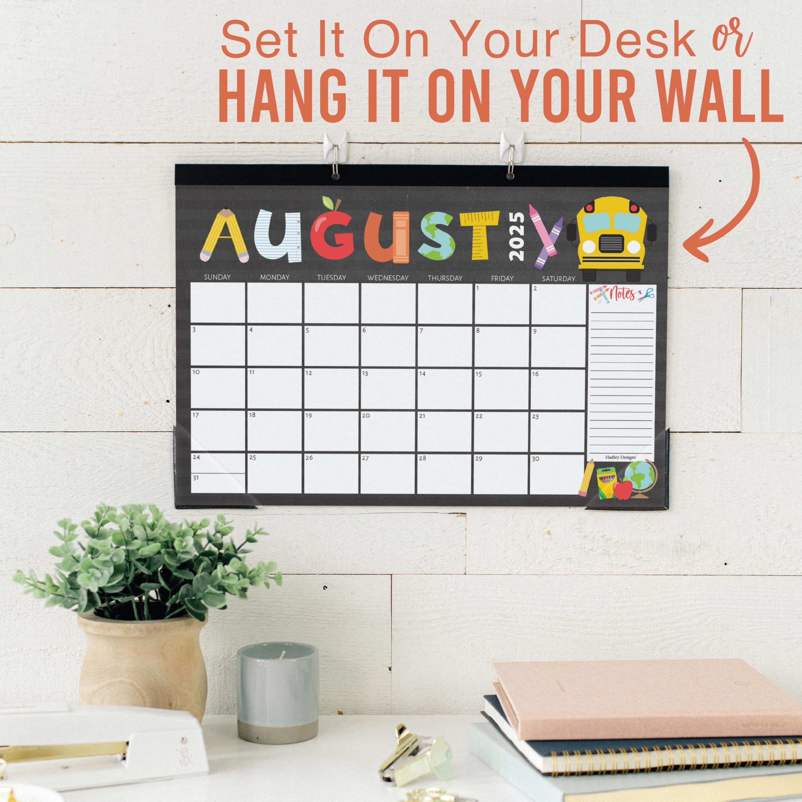 Hadley Designs 2025-2026 Large 18-Month Desk Calendar - 17