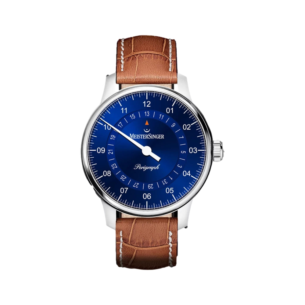 Perigraph Men's Blue Dial Watch - 38mm Stainless Steel Waterproof Chronograph for Casual & Business Wear | Perfect for Office, Dating & Outdoor Activities