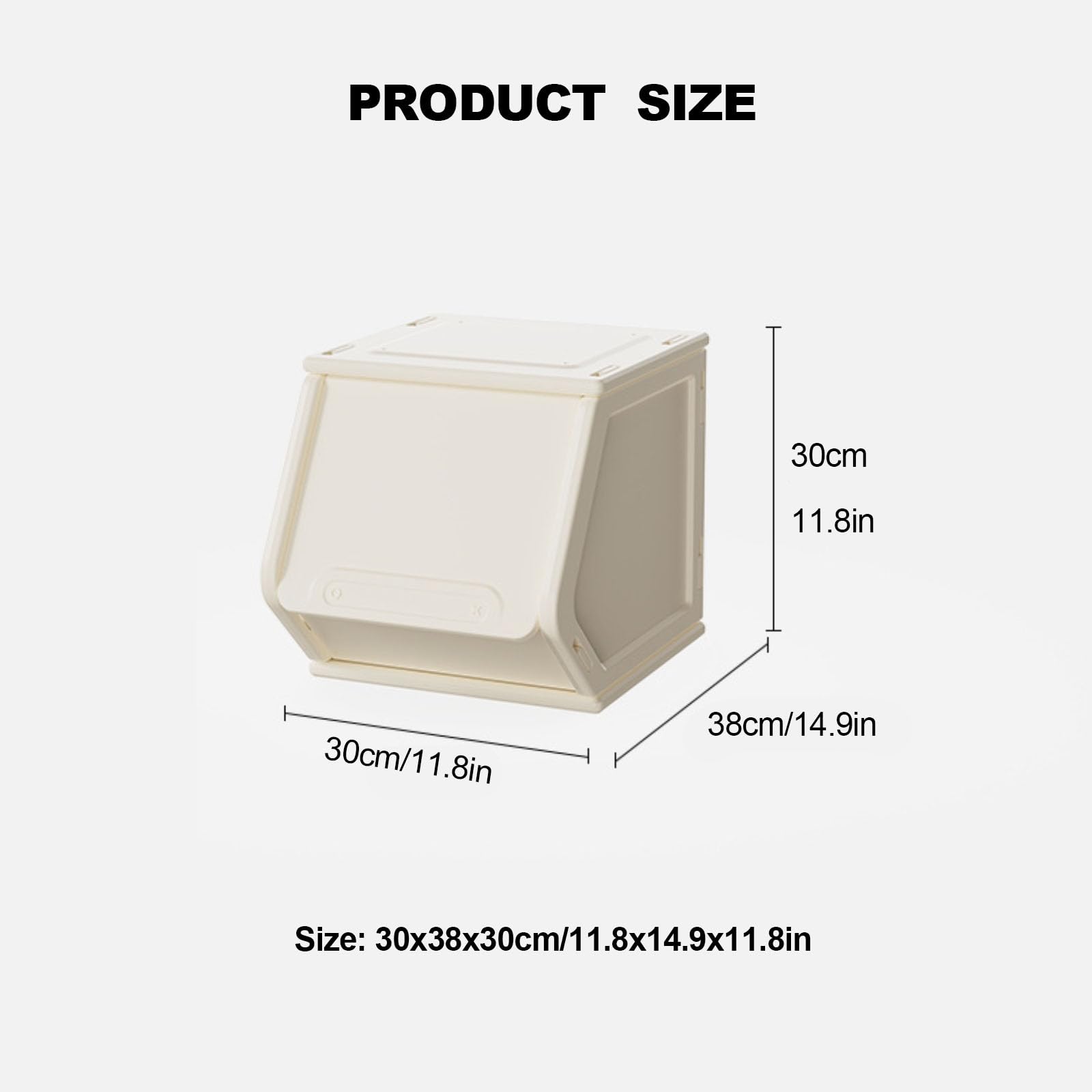 Stackable Plastic Storage Cabinet with Flip-Up Doors - Lightweight Organizer for Home, Office, School & Dorm - Hidden Storage Solution for Bedroom, Coffee Station & Small Spaces