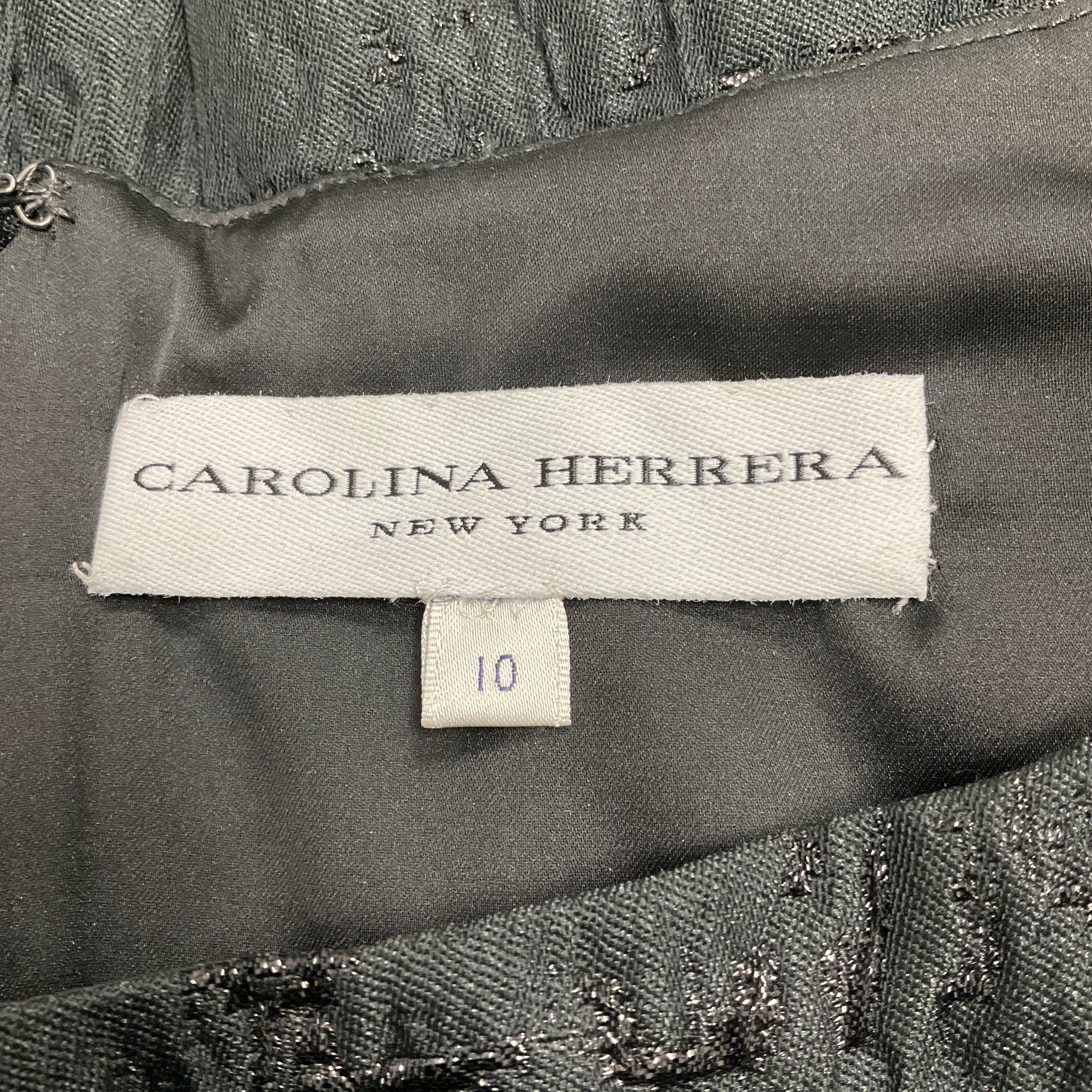 Carolina Herrera Sleeveless Jacquard Midi Dress with Bow Detail - Black, Grey, Red | Perfect for Cocktail Parties, Weddings & Evening Events