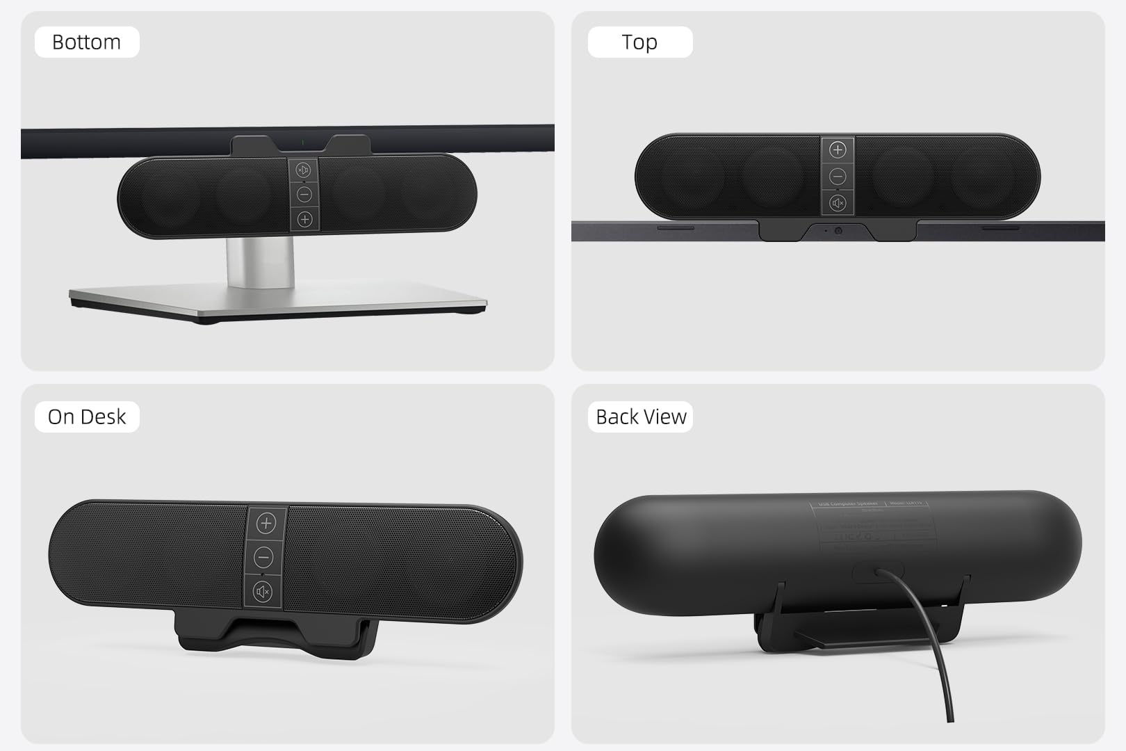 USB Computer Speakers for PC & Laptop - Clip-on Soundbar with Deep Bass for Gaming & Office Work