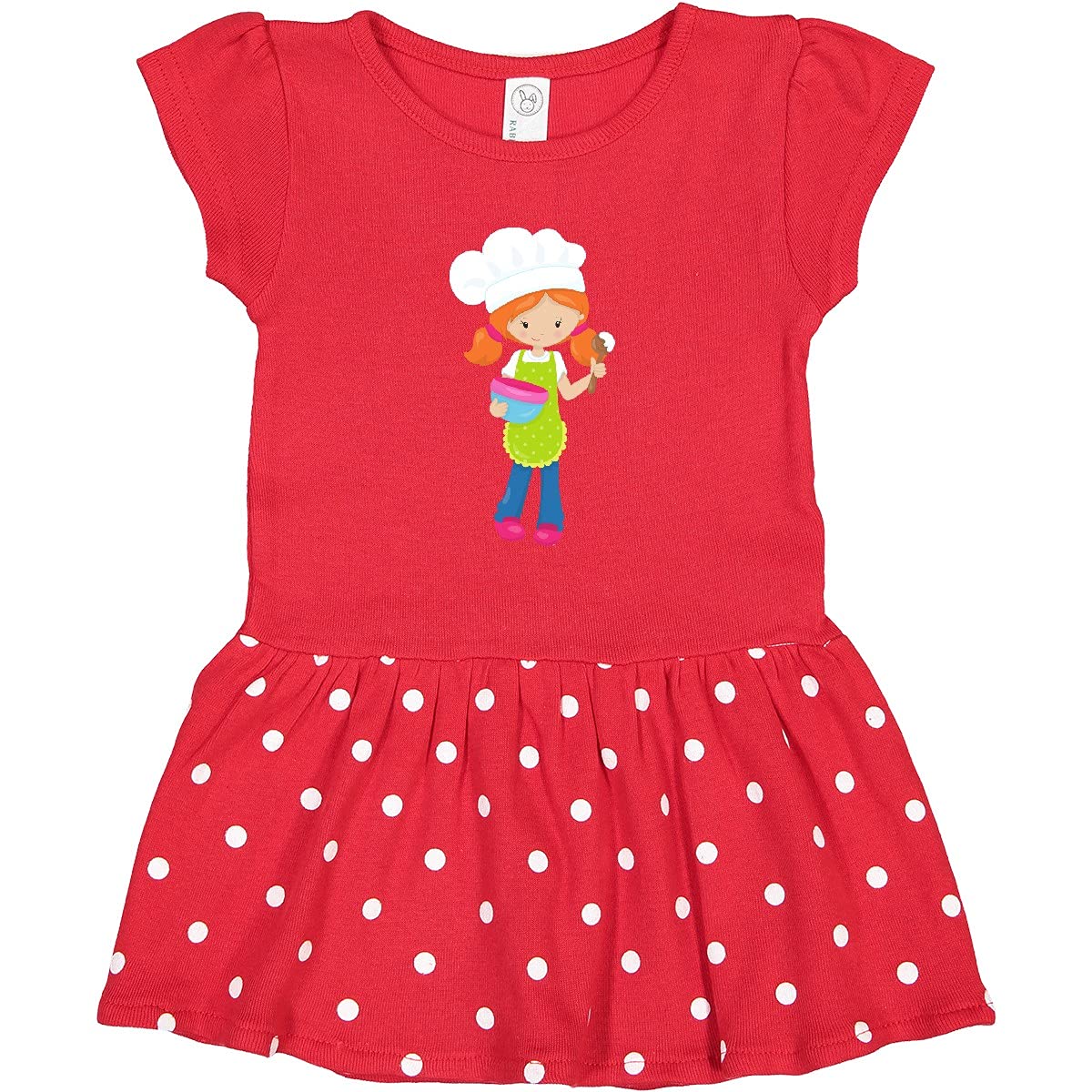 Adorable Orange Hair Toddler Baker Dress - Cute Baking & Bakery Themed Outfit for Girls - Perfect for Dress Up, Birthday Parties & Baking Classes