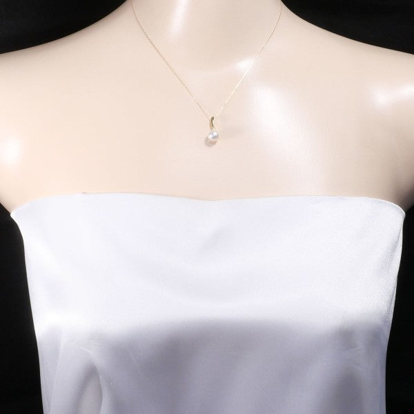 18K Yellow Gold Pearl Necklace for Women - Elegant Bridal Jewelry, Wedding Gift, Anniversary Present, Party Accessory