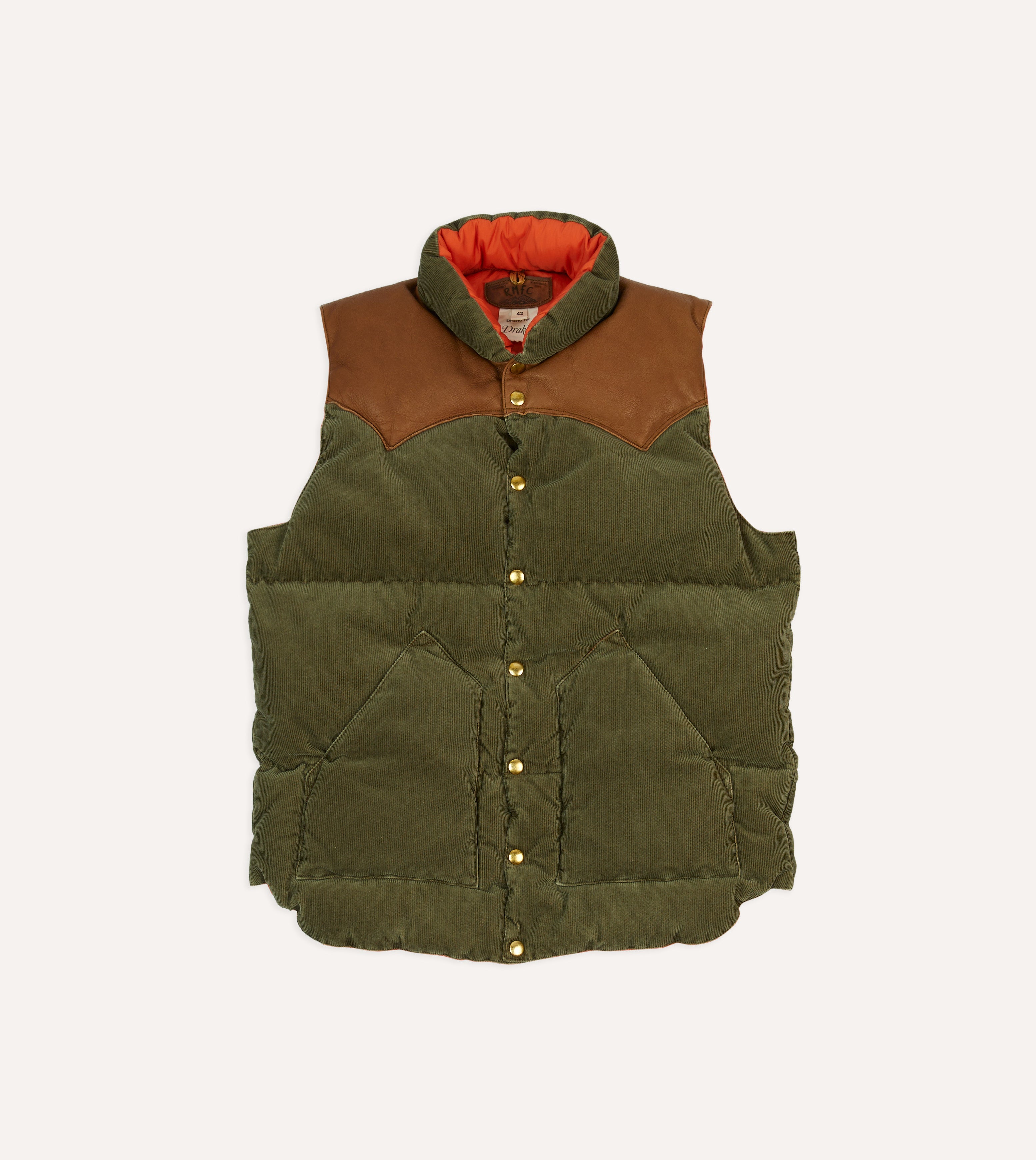 Rocky Mountain Featherbed Drake's Olive Corduroy Christy Down Vest - Warm Winter Layering for Outdoor Adventures & Casual Style