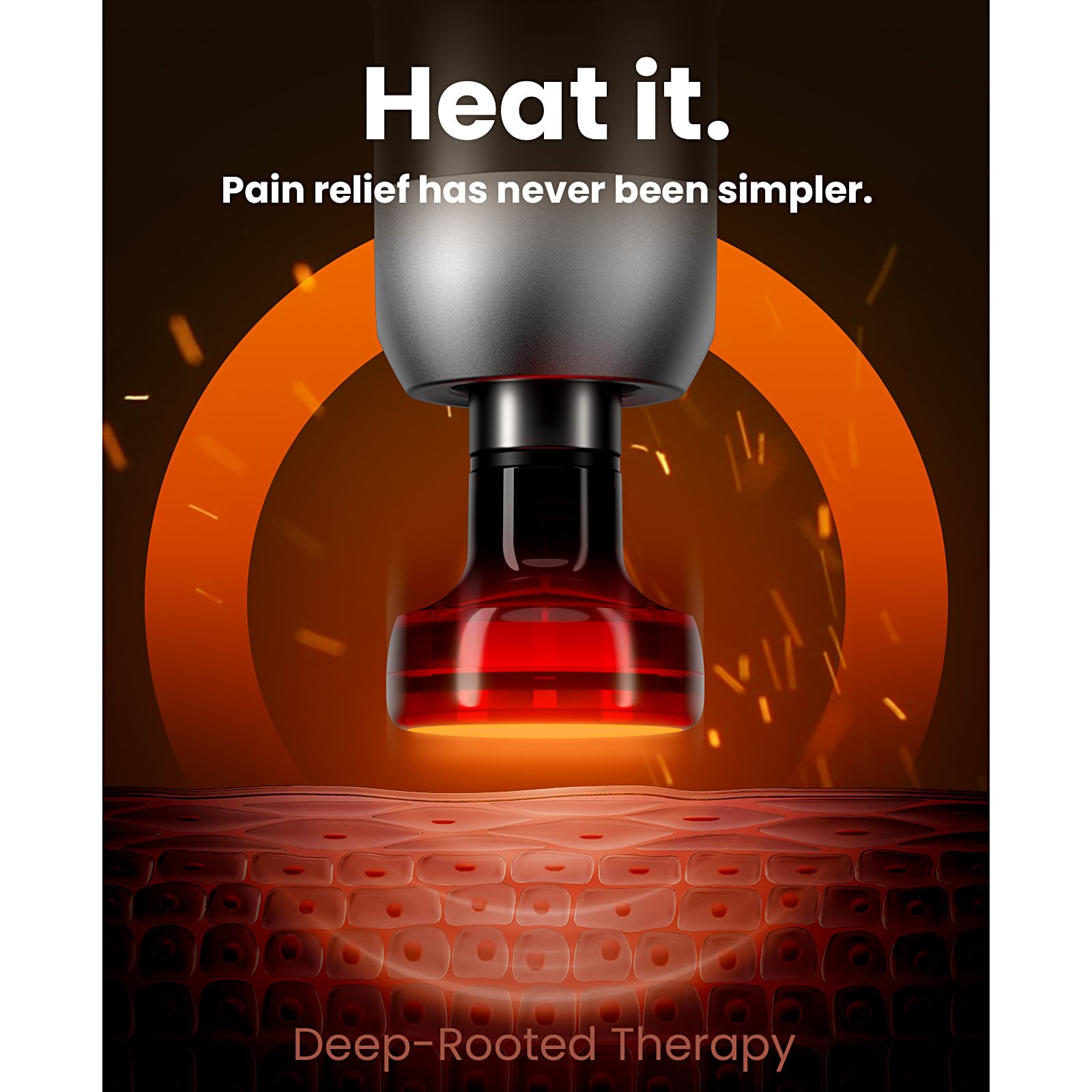 BOB AND BRAD C2 Plus Massage Gun with Heat Therapy - Deep Tissue Percussion Massager for Muscle Recovery, Pain Relief & Relaxation - Professional Electric Back Massager for Athletes, Home Gym & Physical Therapy - FSA/HSA Eligible - Perfect for Post-Workout, Office Stress & Chronic Pain Relief