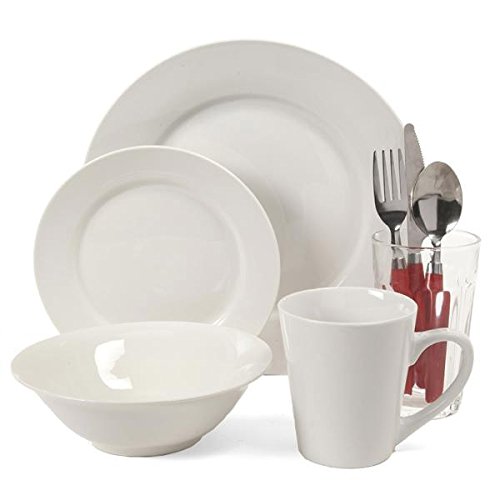 Gibson Home Regal II 32-Piece Fine Ceramic Dinnerware Set - Elegant White Porcelain Plates, Bowls & Mugs for Everyday Dining, Dinner Parties & Special Occasions