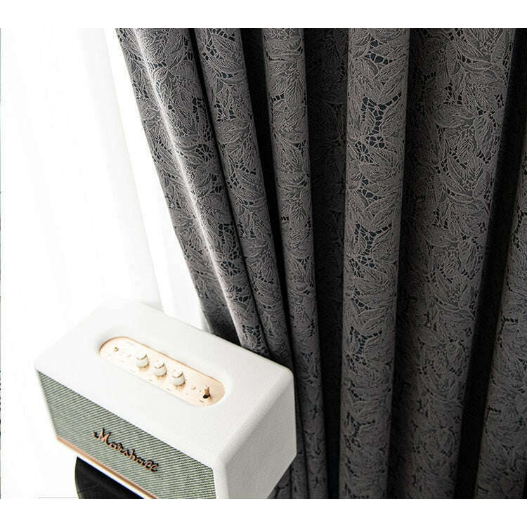 T.B. London Literary Lace Blackout Curtains - Steel Blue | Elegant Window Treatment for Bedroom & Living Room | Noise Reducing & Light Blocking Drapes