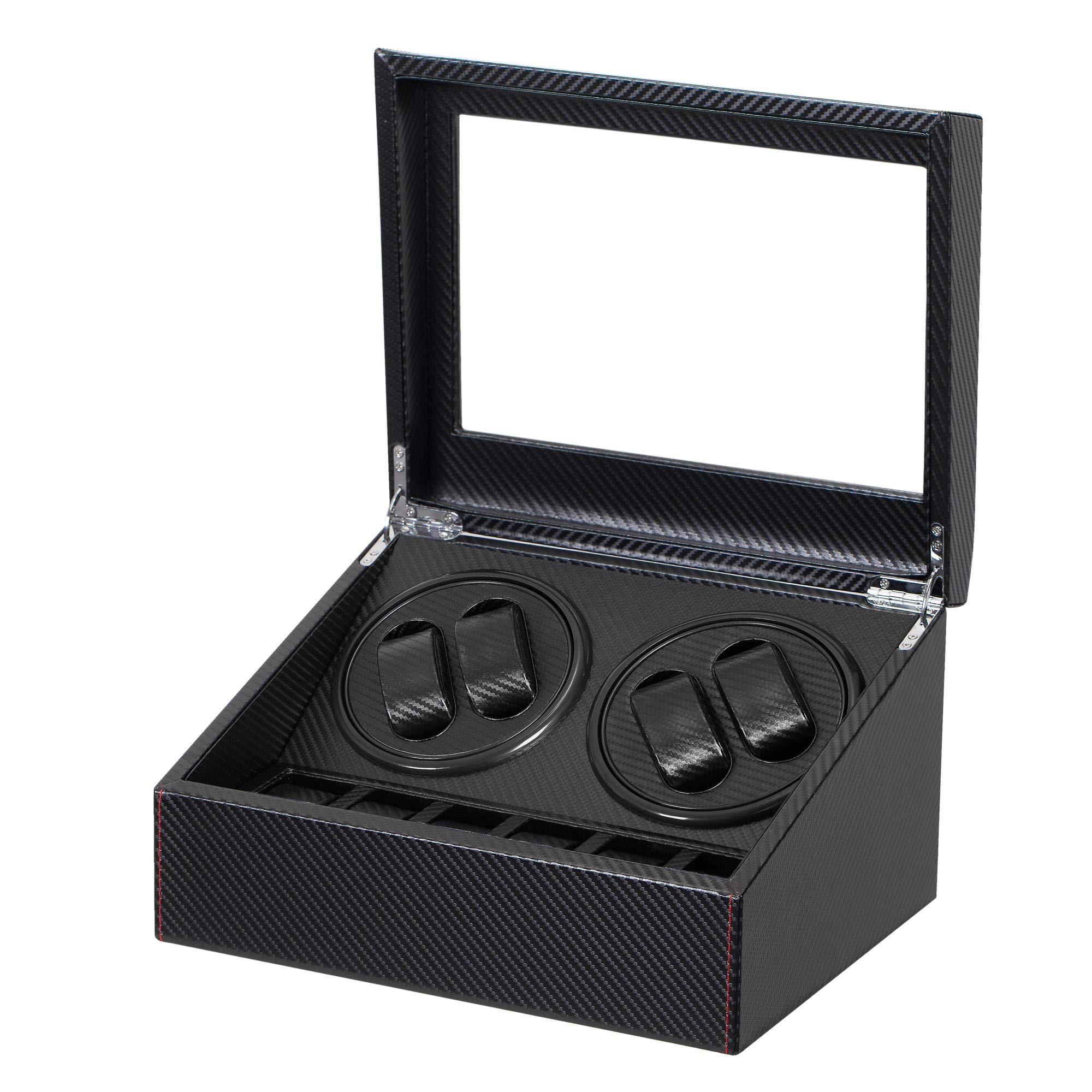 Luxury Automatic Watch Winder - 4 Motors, 6 Pillows for Men/Women | Quiet Display Case for Watch Collection