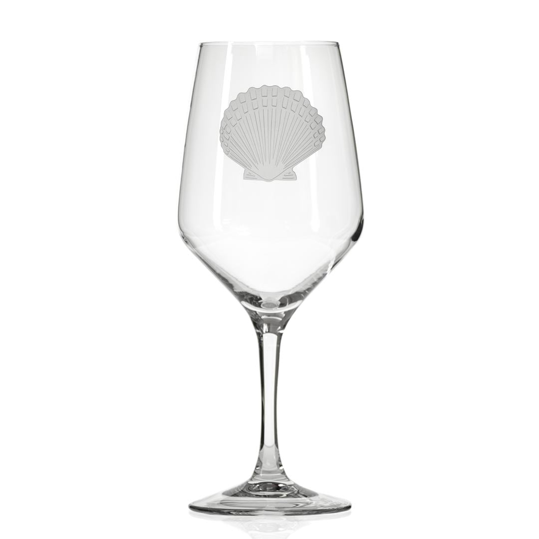 Premium Scallop Shell Design 19.75oz Wine Glasses Set of 2 - Elegant Stemware for White Wine, Cocktails & Home Bar Entertaining