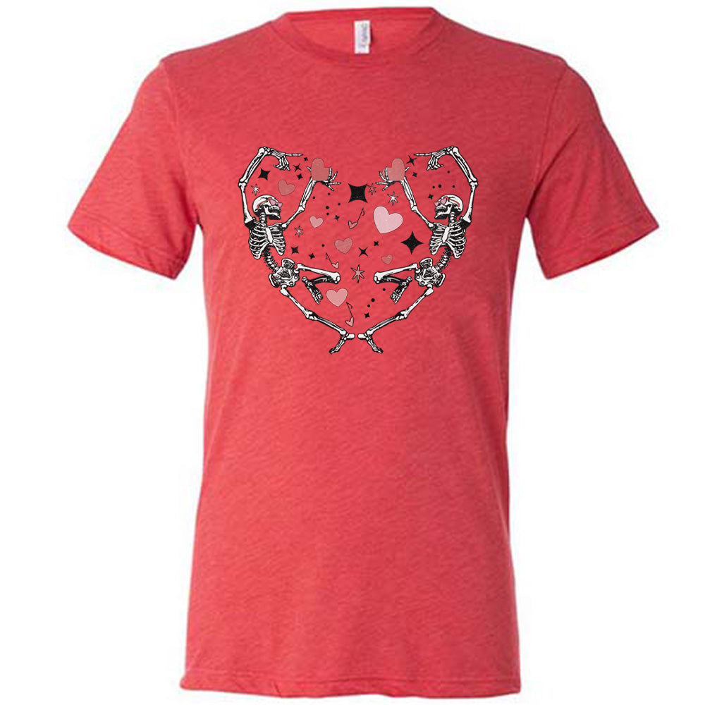 Unisex Skeleton Heart Print T-Shirt - Gothic Halloween Casual Wear for Men & Women