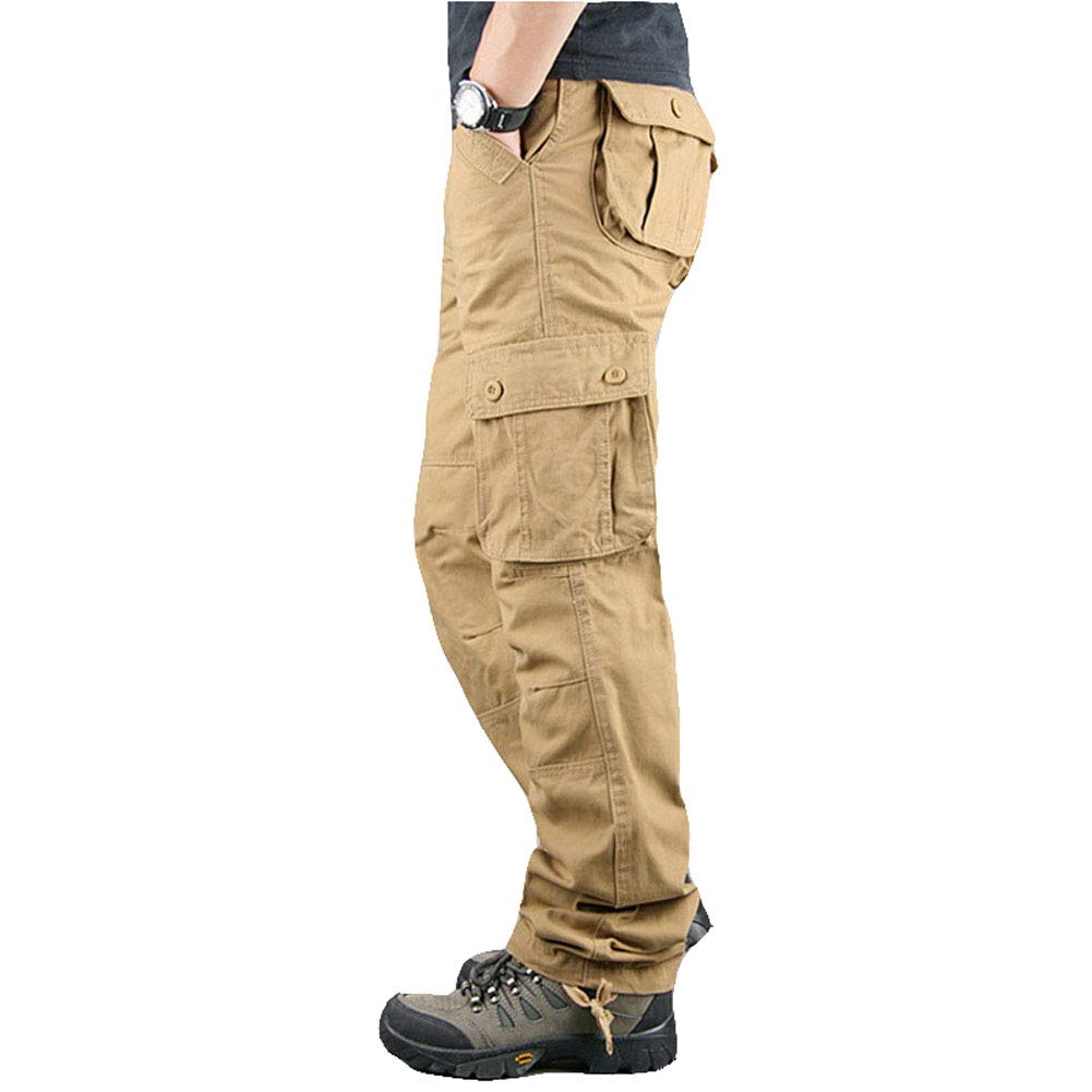 Lilychan Men's Lightweight Cargo Pants - Hiking, Army Combat & Work Pants with 6 Pockets - Breathable & Durable for Outdoor Adventures, Tactical Missions & Casual Wear