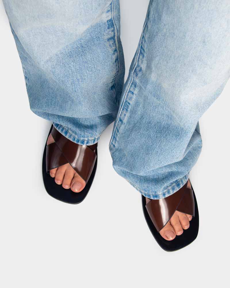 Dark Brown Leather Slingback Cross Strap Sandals for Women - Comfortable Summer Walking Shoes - Perfect for Beach, Vacation & Casual Outings