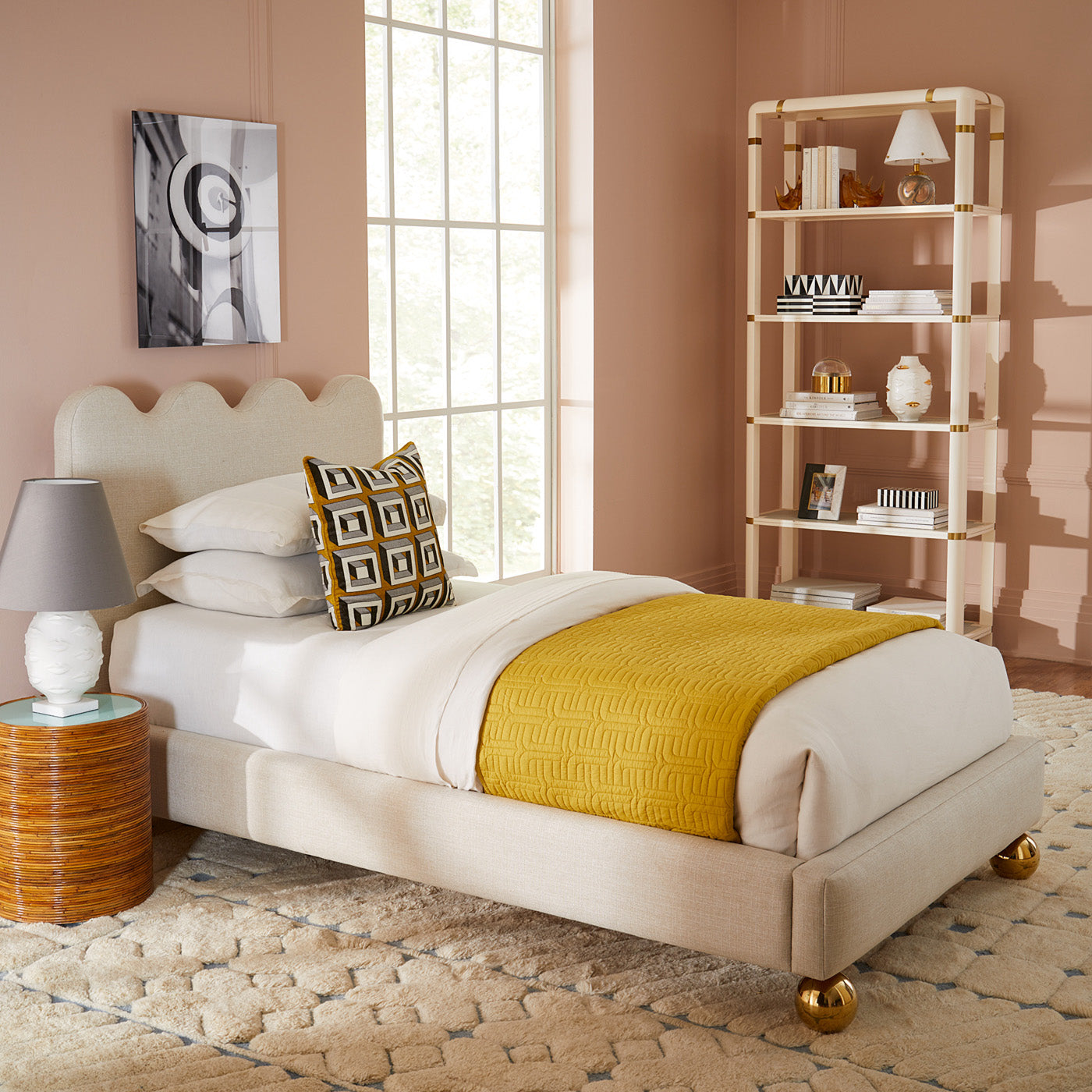Ripple Twin Bed Frame - Modern Wooden Twin Size Bed for Kids & Teens - Perfect for Bedrooms, Dorms & Guest Rooms
