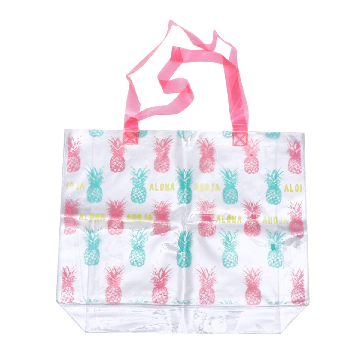 Trendy Transparent Pineapple Printed Tote Bag for Women - Stylish Shoulder Beach Bag, Lightweight & Waterproof - Perfect for Shopping, Travel, Beach Outings & Summer Vacations