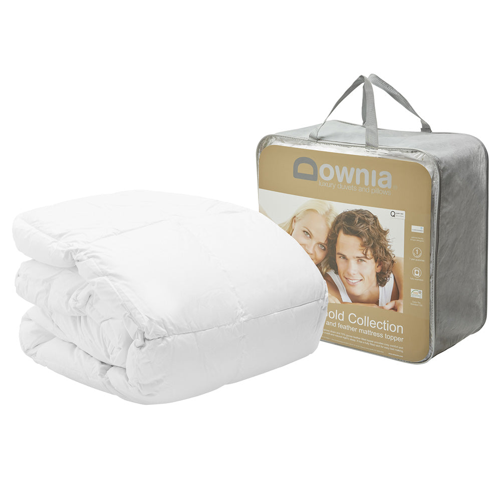 Premium Gold Collection Down & Feather Mattress Topper - King Size | Ultra Soft Luxury Bed Topper for Temperature Regulation & Pressure Relief | Perfect for Cold Winters & Hotel-Style Comfort