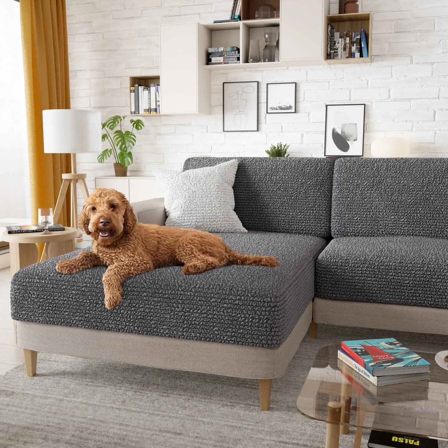 Premium Microfiber Chaise Lounge Seat Cushion Cover - Soft, Durable & Washable - Perfect for Living Room, Patio or Outdoor Furniture Protection