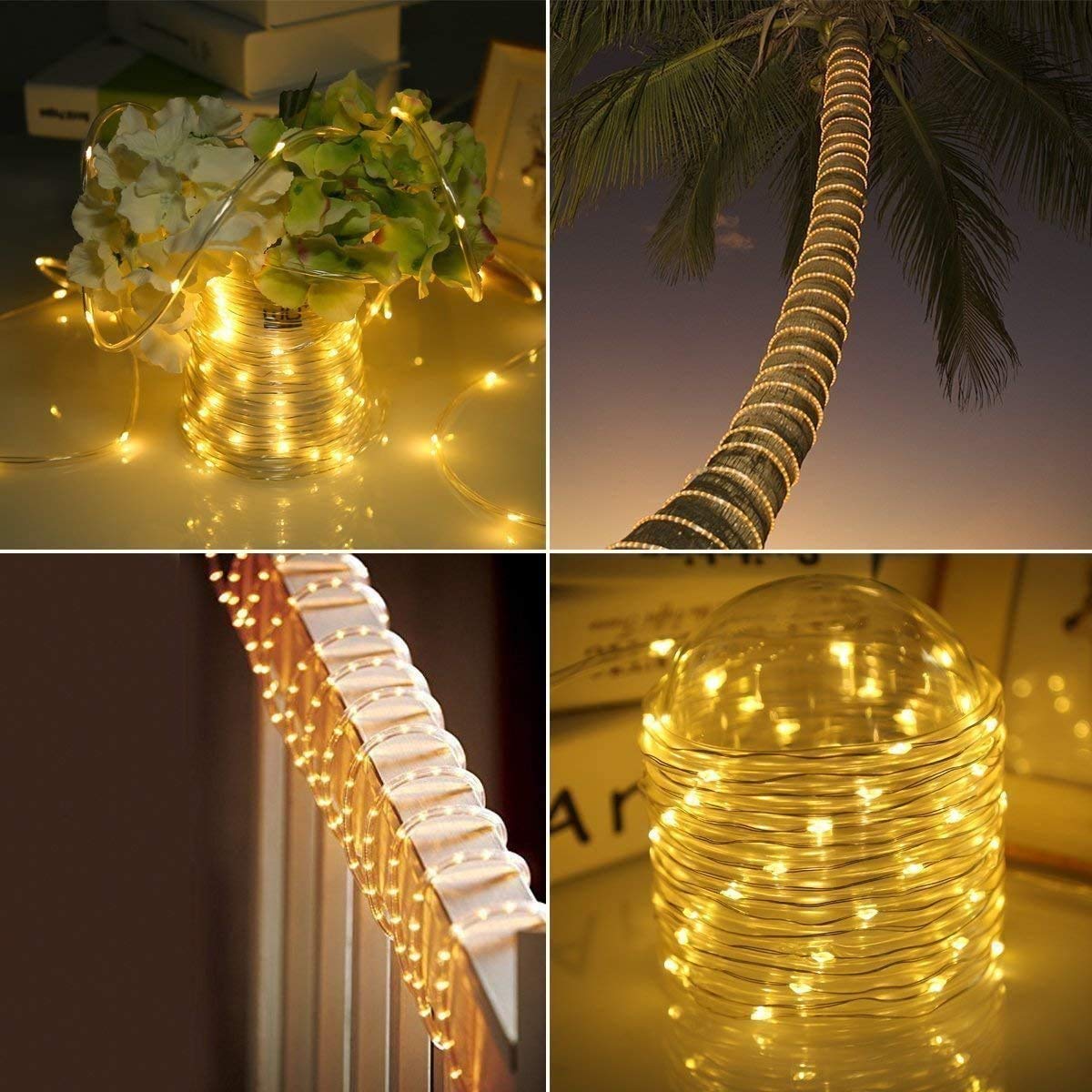 33ft Solar String Lights with 100 LEDs - Waterproof Outdoor Fairy Lights for Christmas, Garden, Patio, and Holiday Decorations - Perfect for Backyard, Wedding, Party, and Landscape Lighting