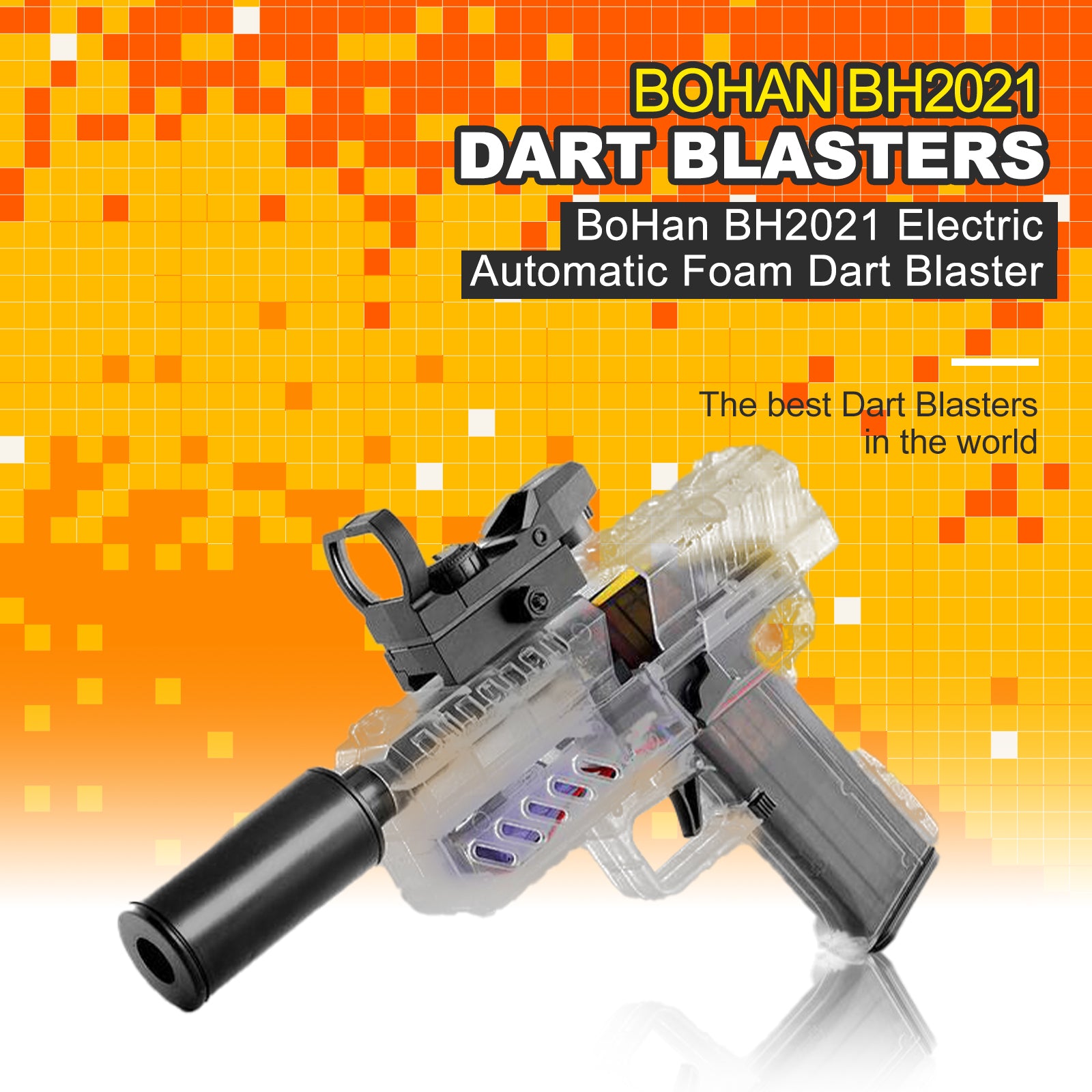 BoHan BH2021 Electric Automatic Foam Dart Blaster Toy - High Powered Foam Ball Shooter for Kids & Adults - Perfect for Outdoor Games, Nerf Battles, and Backyard Fun