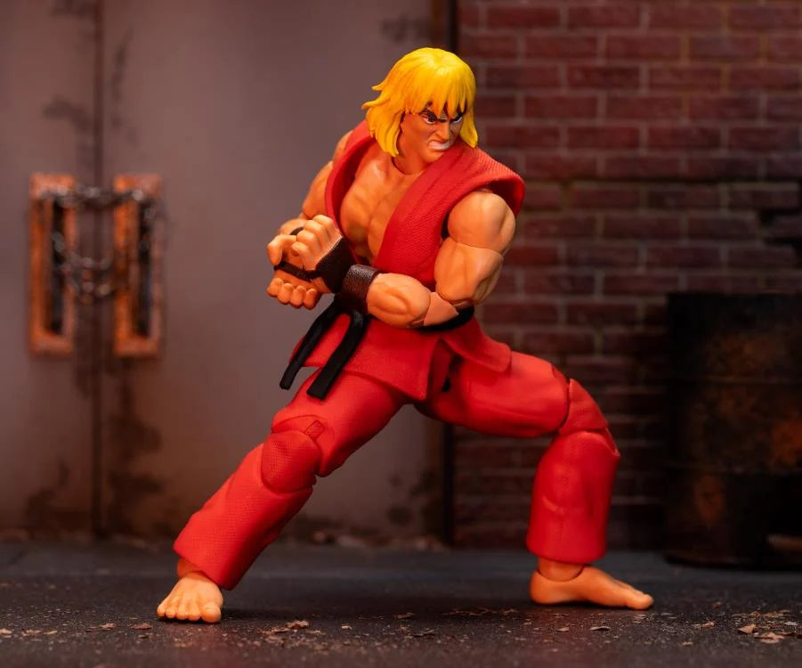 Street Fighter Ken Masters Action Figure - 12-Inch Collectible Toy for Fans, Video Game Merchandise - Perfect for Display, Cosplay, and Gaming Enthusiasts