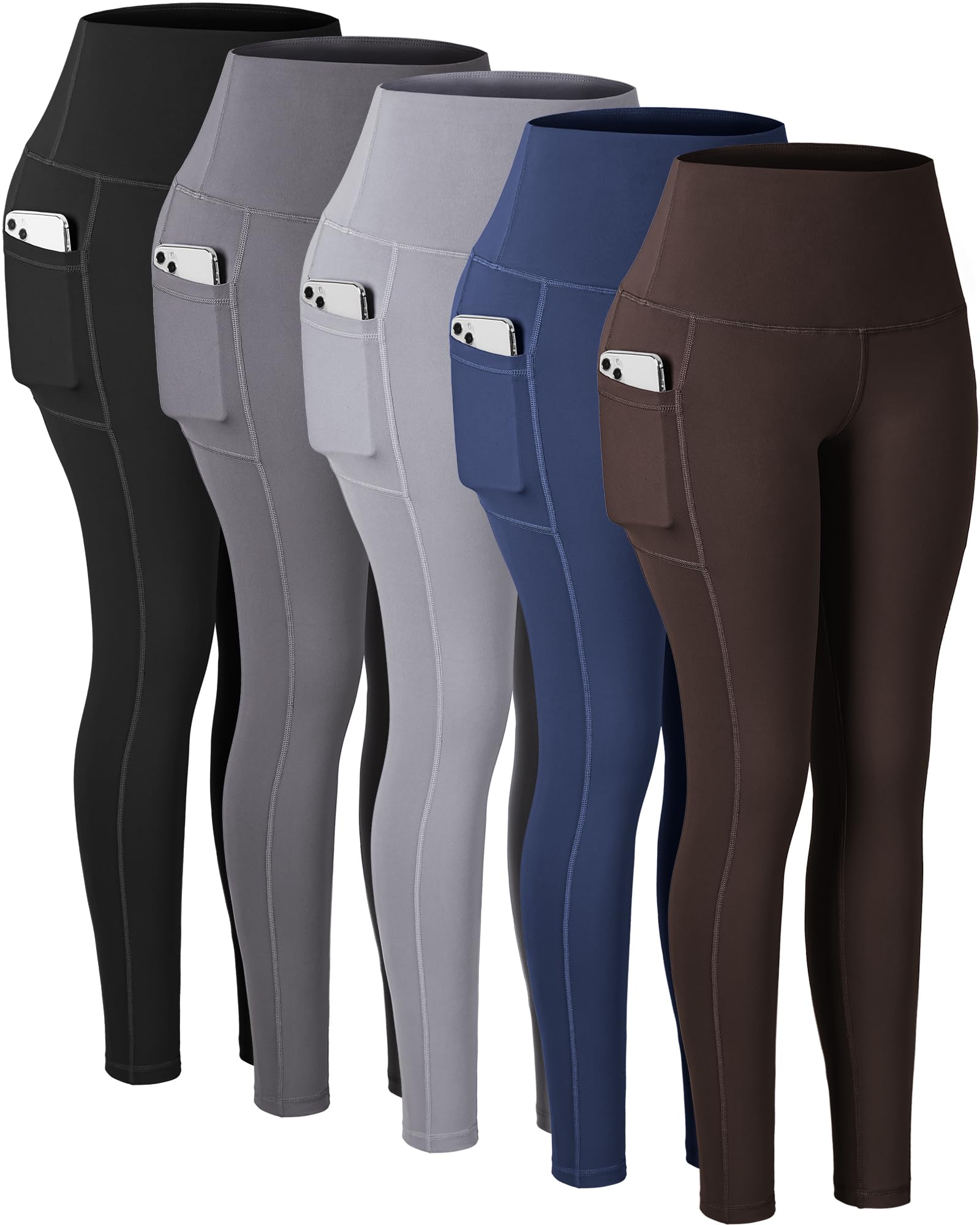 CHRLEISURE Women's High Waisted Yoga Pants with Pockets - Tummy Control Workout Leggings for Running, Gym & Lounge Wear