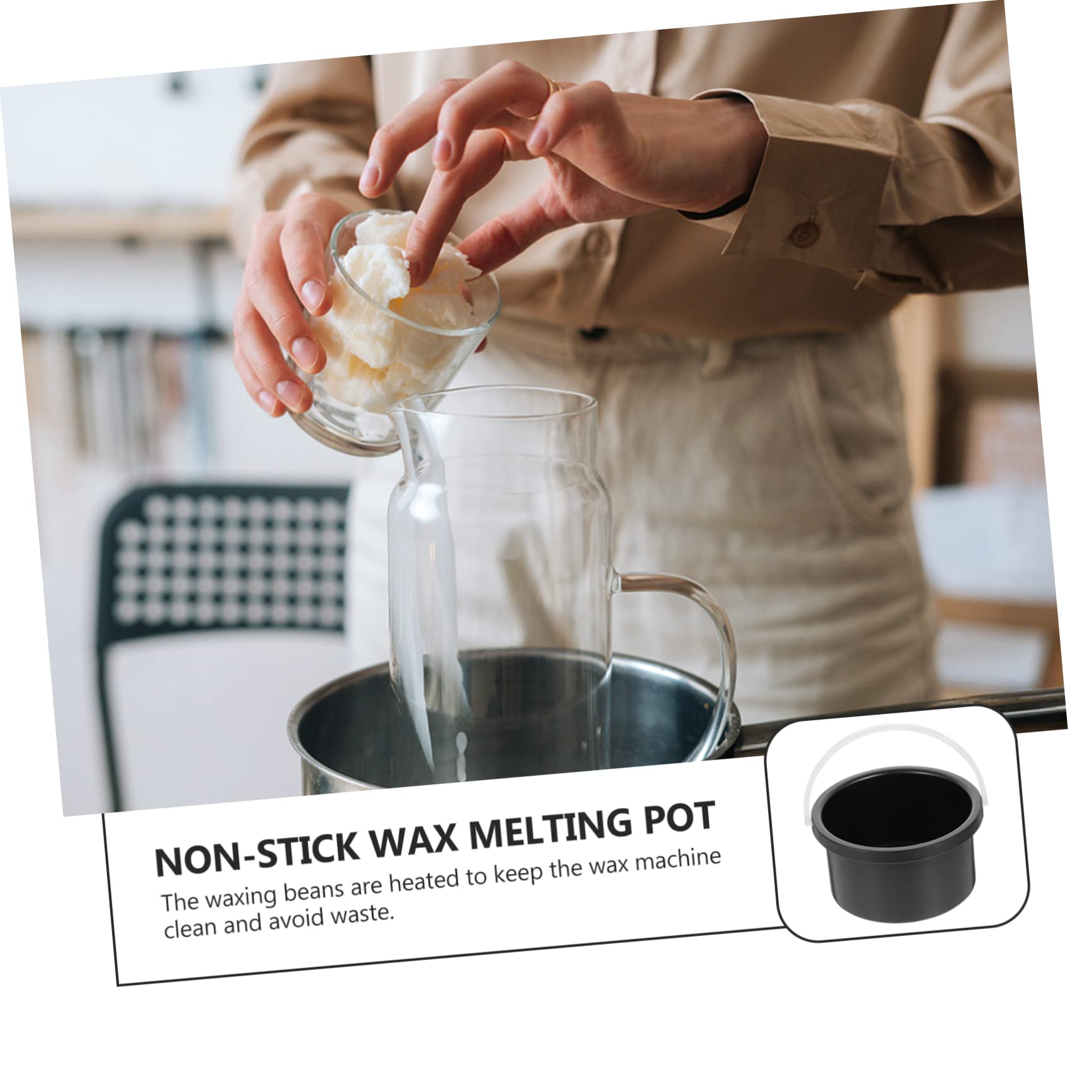 1pc Wax Warmer for Hair Removal - Black Aluminum Wax Melting Pot with Beads, Home Waxing Heater for Smooth Skin - Perfect for DIY Bikini, Leg & Facial Hair Removal at Home or Salon