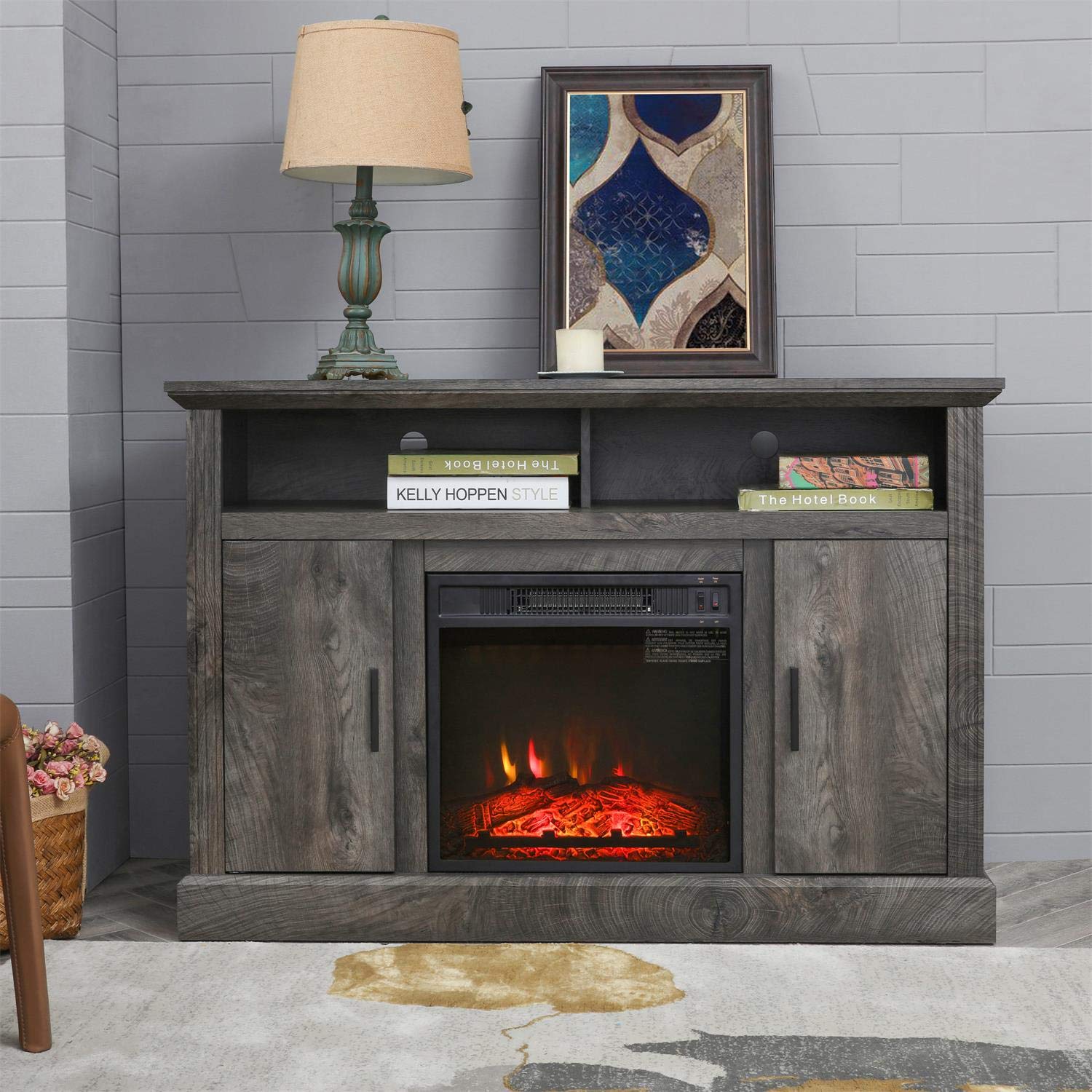 Electric Fireplace TV Stand for 42
