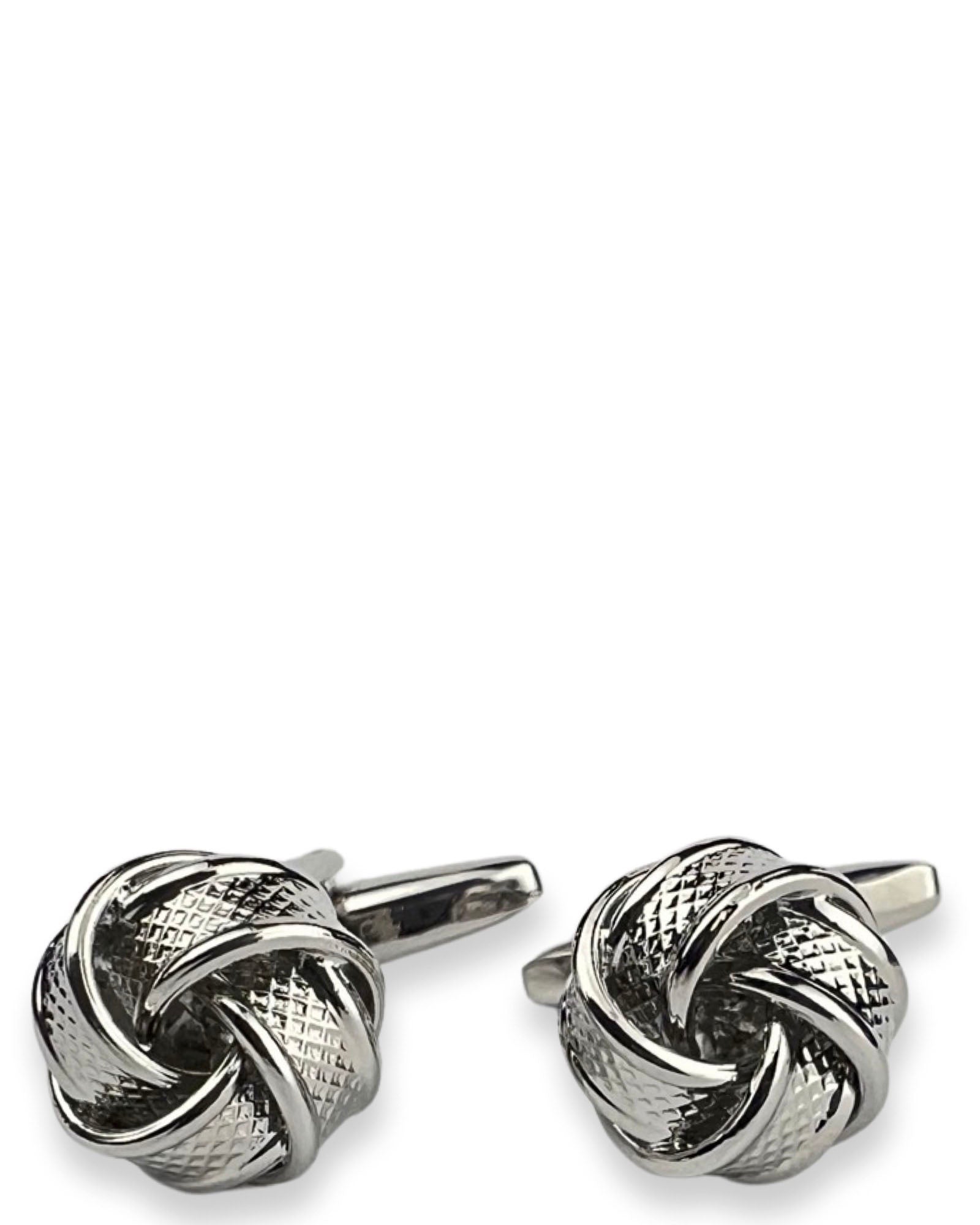 DÉCLIC Banded Knot Cufflinks for Men - Sterling Silver Formal Dress Shirt Accessories - Perfect for Weddings, Business Meetings & Special Occasions