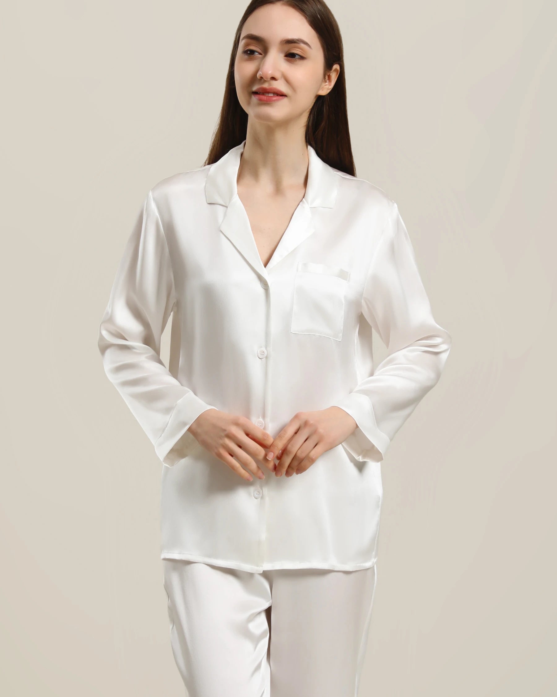 Luxury Women's Silk Pajama Set - Soft 100% Mulberry Silk Two-Piece Sleepwear for Women, Perfect for Relaxing at Home, Spa Days & Romantic Getaways