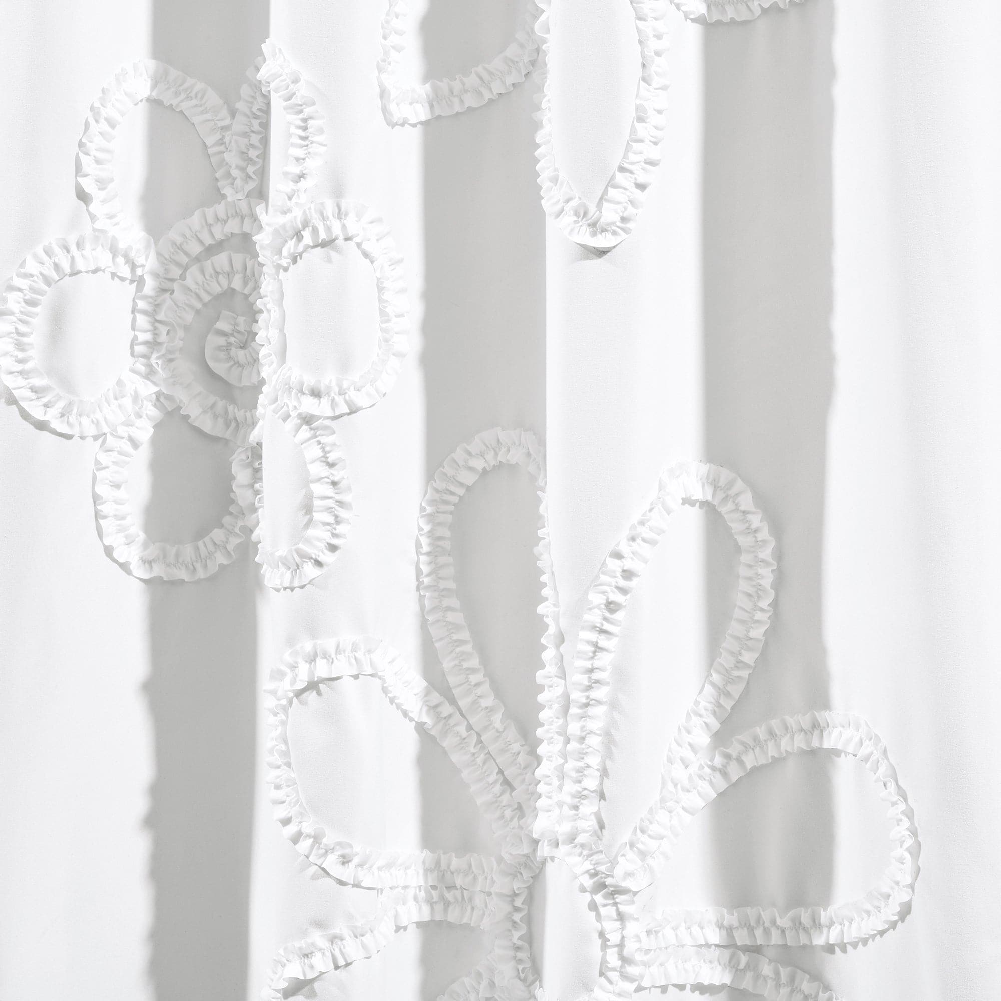 Elegant Ruffle Flower Window Curtain Panel Set - Blackout Sheer Drapes for Living Room & Bedroom - Home Decor & Privacy Protection