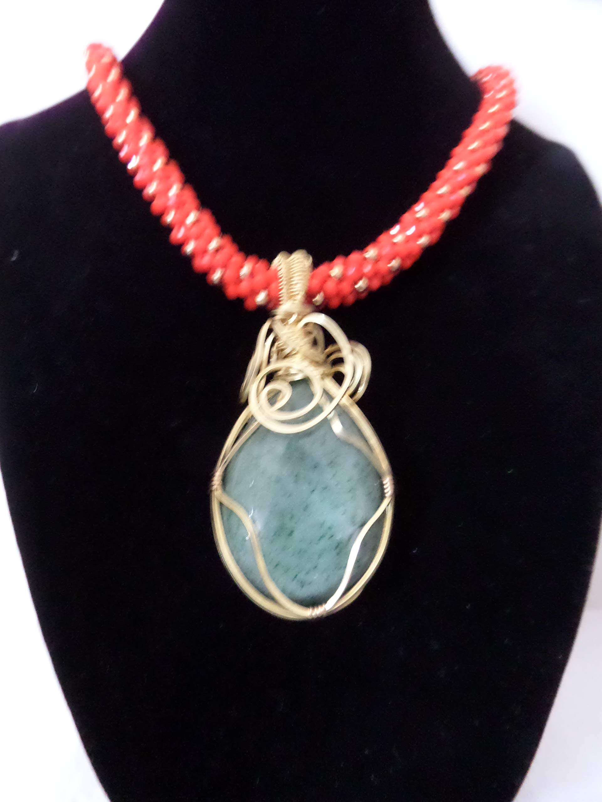 Handmade Beaded Kumihimo Necklace with Wire Wrapped Pendant - Elegant Boho Jewelry for Women, Perfect for Weddings, Parties & Everyday Wear