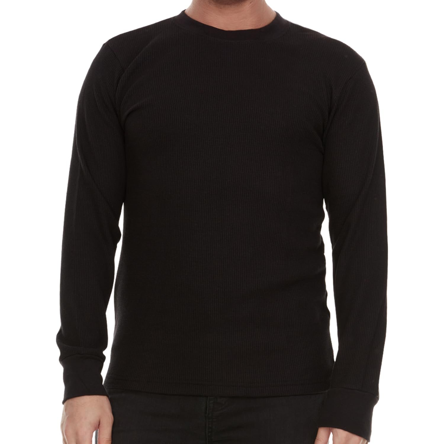 JMR Men's Heavyweight Long Sleeve Waffle Thermal Shirt - Crew Neck Base Layer Top for Cold Weather - Multiple Colors & Sizes - Ideal for Winter Outdoor Activities, Camping and Layering