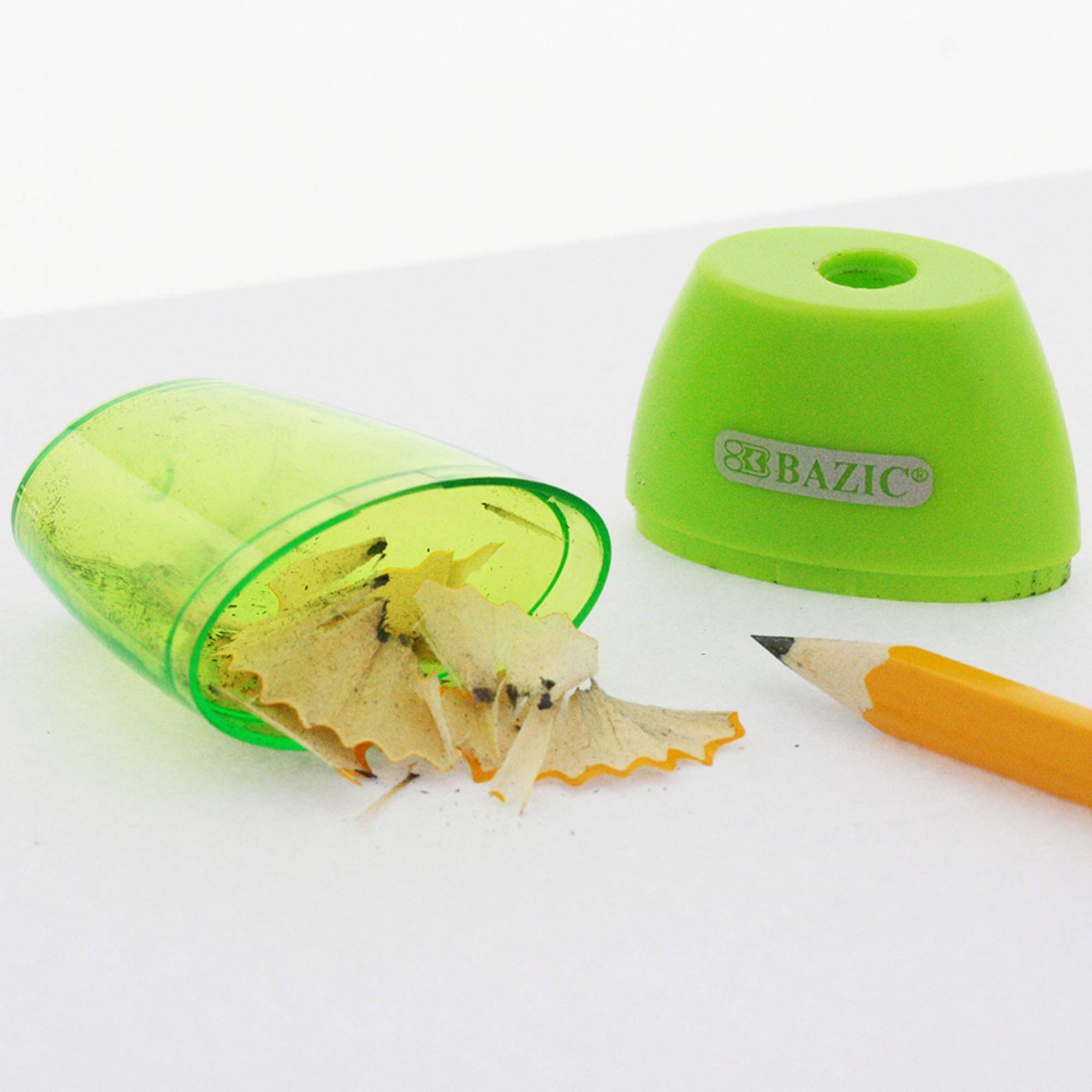 BAZIC Single Hole Pencil Sharpener with Receptacle - Standard Size for Pencils & Crayons - 144-Pack Bulk Classroom Supplies - Perfect for School, Office, and Art Projects