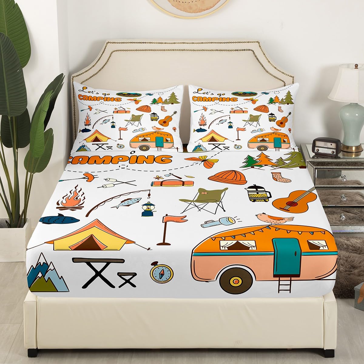 Erosebridal King Size Camping Sheet Set - Breathable & Durable RV Camper Travel Trailer Bed Sheets for Outdoor Adventures | Perfect for Teens, Youth & Family Camping Trips