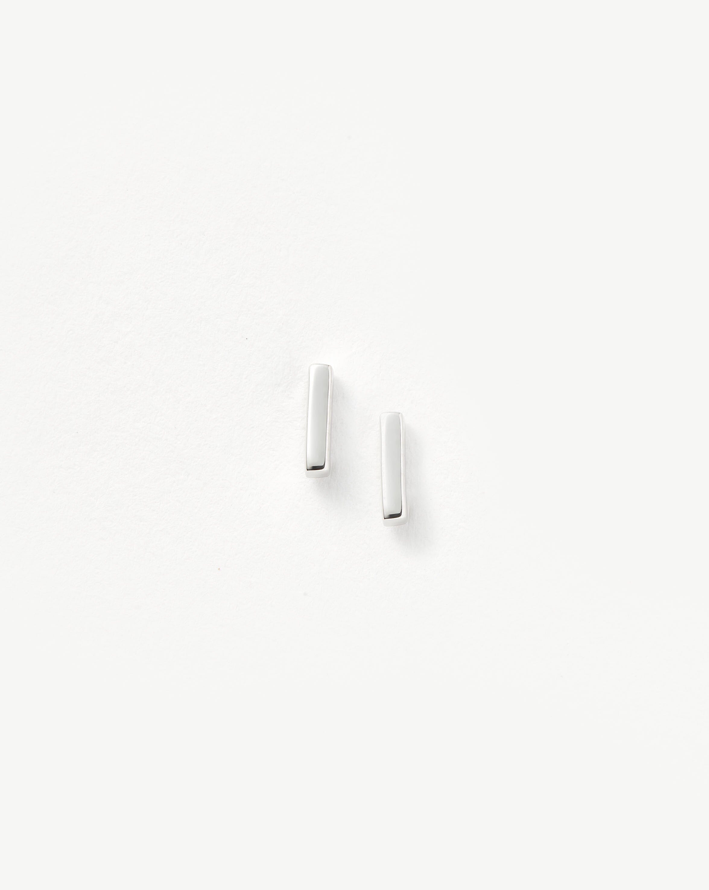 Sterling Silver Bar Stud Earrings for Women - Minimalist Dainty Jewelry for Everyday Wear & Gifting