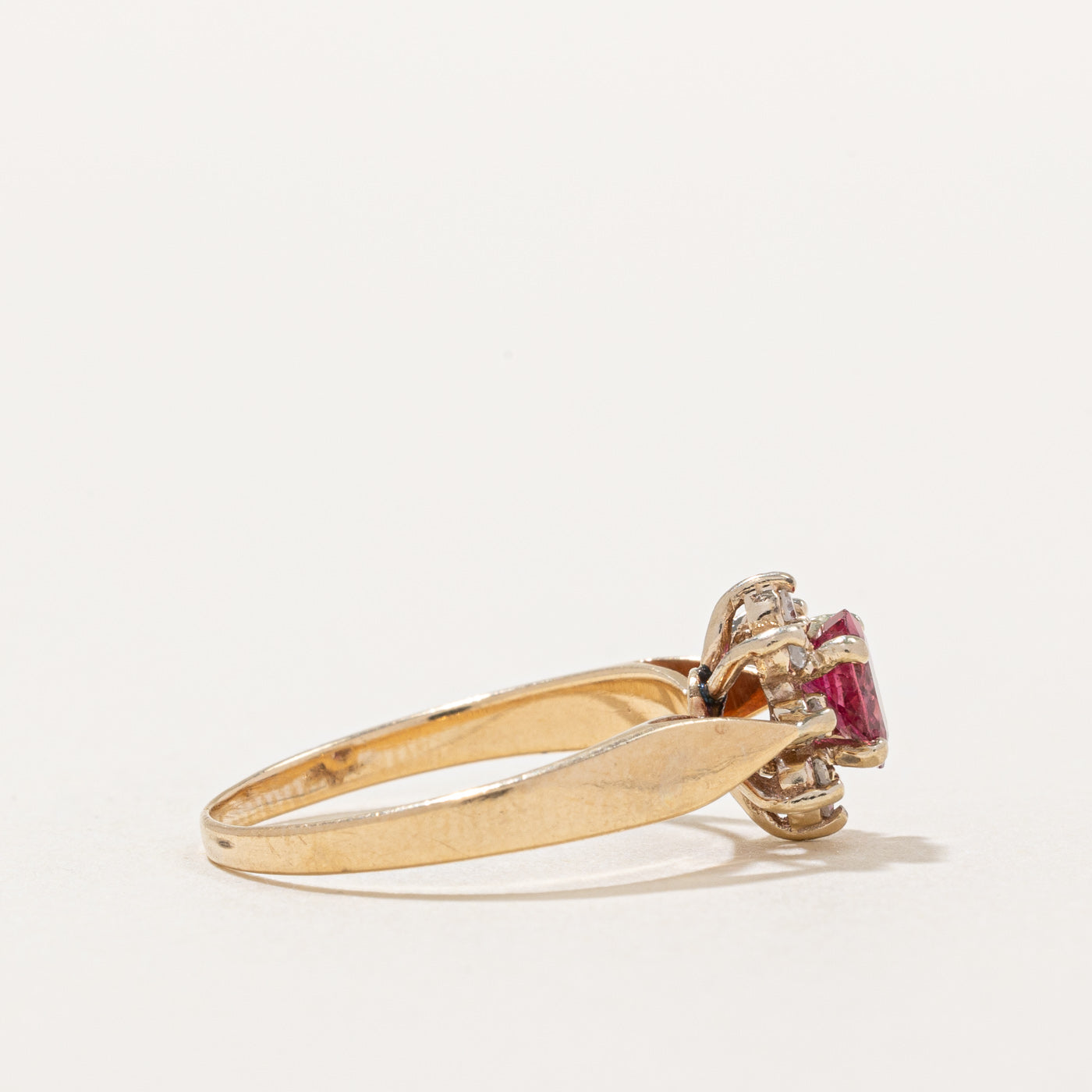 Exquisite Ruby & Diamond Halo Ring | 0.54ct Center Stone & 0.08ctw Diamond Accents | Size 6 | Perfect for Engagement, Anniversary & Special Occasion Gifts