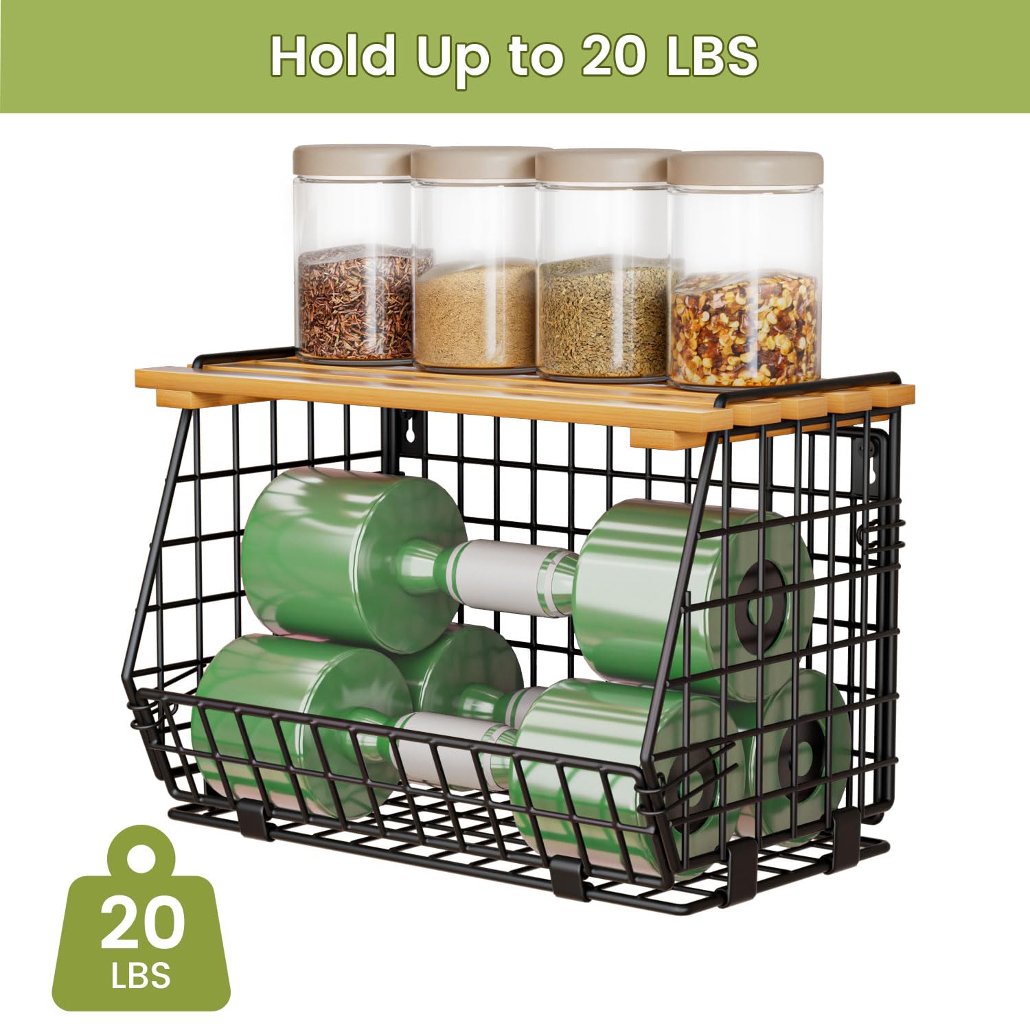 Wire Fruit Basket for Kitchen Storage - Hanging & Stackable Counter Basket for Vegetables, Potatoes, Onions | 3-Pack Pantry Organizer for Fresh Produce Storage