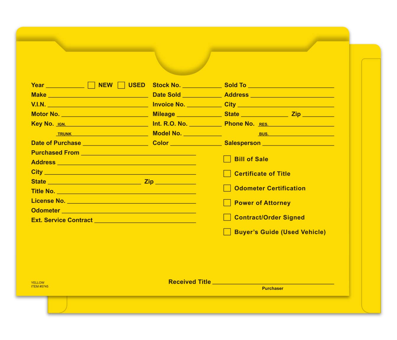 Ultra Heavy Duty Printed Deal Jackets - 100 Pack (Yellow) for Secure Document Storage & Organization