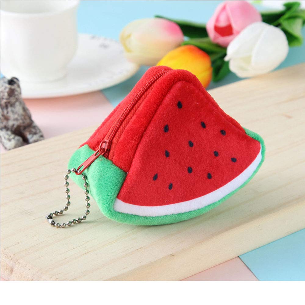 **Cute Watermelon Drawstring Backpack - Large Plush Pencil Case, 3D Coin Purse & Keychain Set - Fun Fruit-Themed School Supplies for Boys & Girls - Perfect for School, Travel & Gifts (6-Piece Set)**