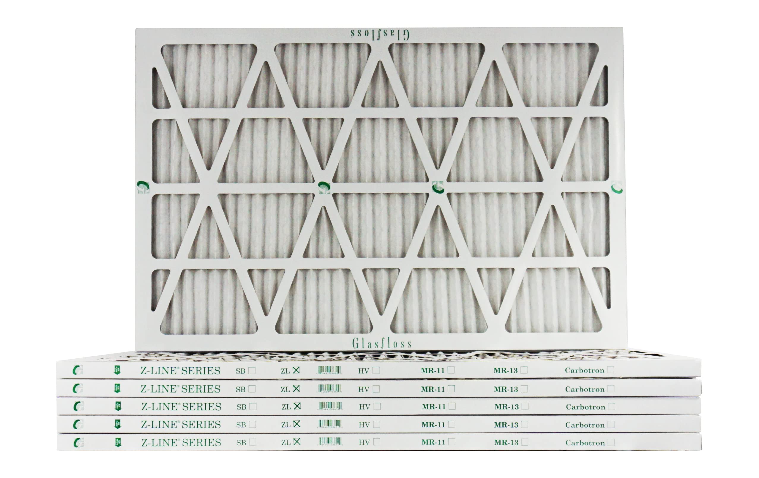 Glasfloss 24x30x1 MERV 10 Pleated Air Filter - 6 Pack - Furnace AC HVAC Air Filter - 23.5x29.5x0.88 Inches - Made in USA - Perfect for Home, Office & Commercial Spaces