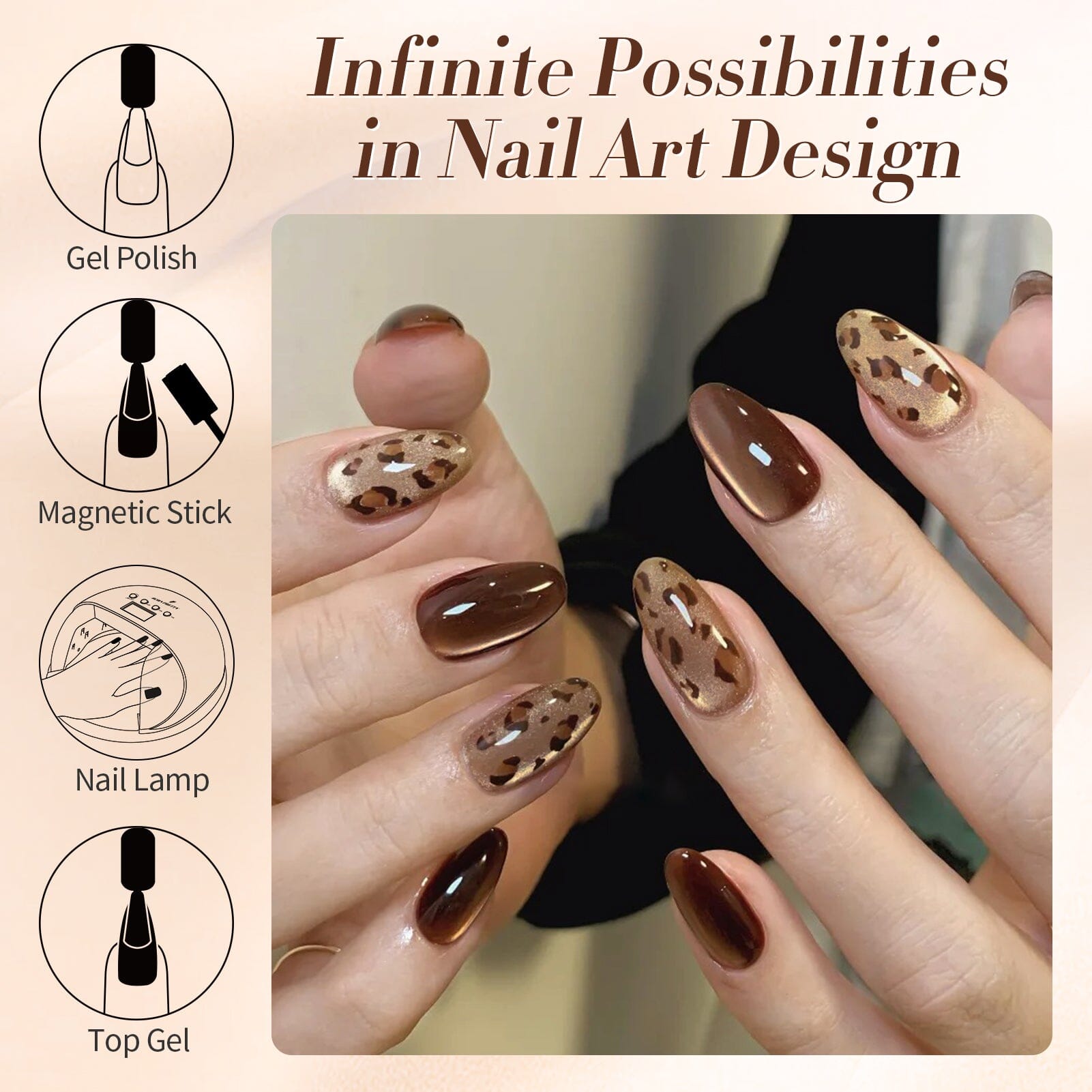 Brown Water Light Cat Magnetic Gel Polish AW03 - 15ml UV LED Soak Off Nail Polish for Long Lasting Manicure - Perfect for Salon, Home Use & Nail Art Enthusiasts
