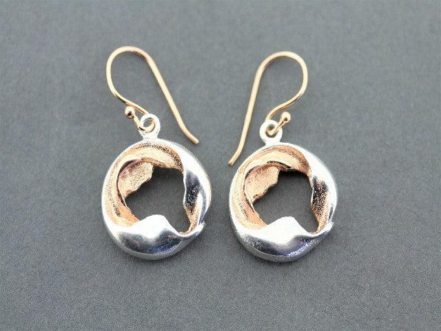 Rose Gold and Silver Crown Wreath Drop Earrings - Elegant Dangle Jewelry for Women, Perfect for Weddings, Parties & Special Occasions