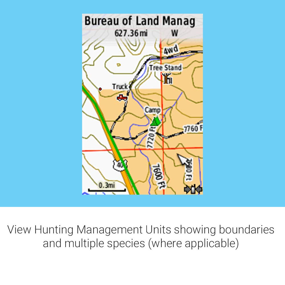 Garmin Huntview Plus Hunting GPS - Preloaded microSD Cards with Hunting Management Units for Garmin Handheld GPS Devices - Alabama Hunting Maps for Outdoor Adventures