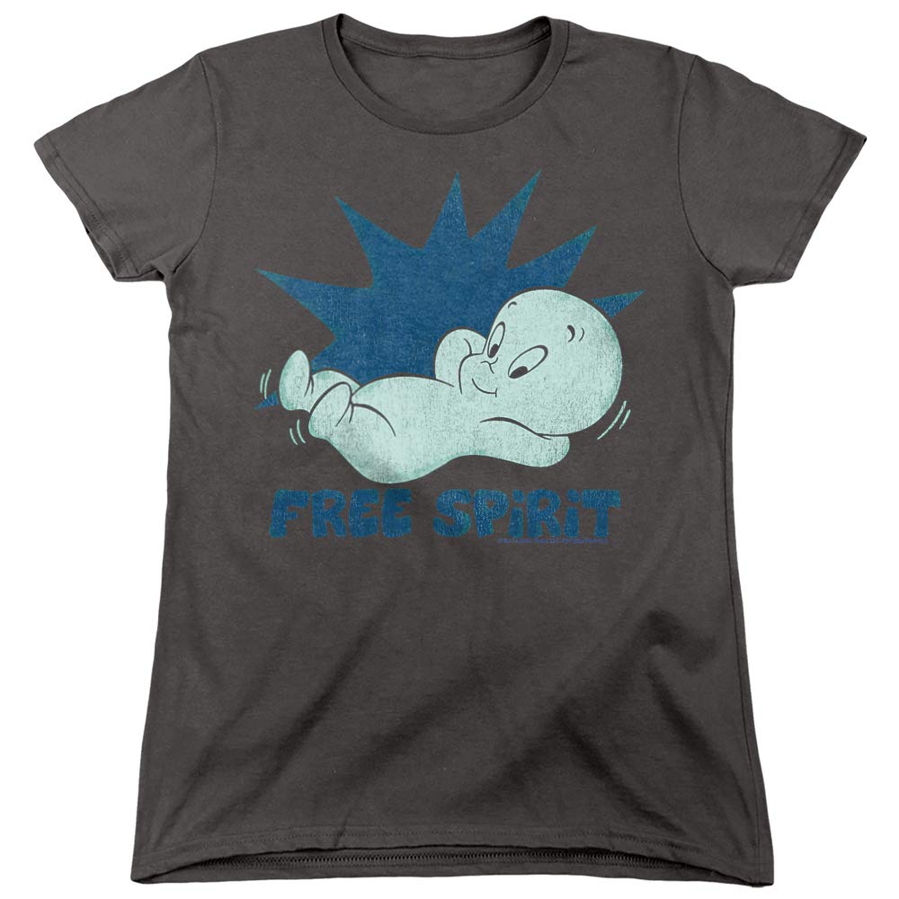 Friendly Ghost Casper Free Spirit Women's T-Shirt - Soft & Comfortable Graphic Tee for Casual Wear, Halloween Costumes & Ghost Fans