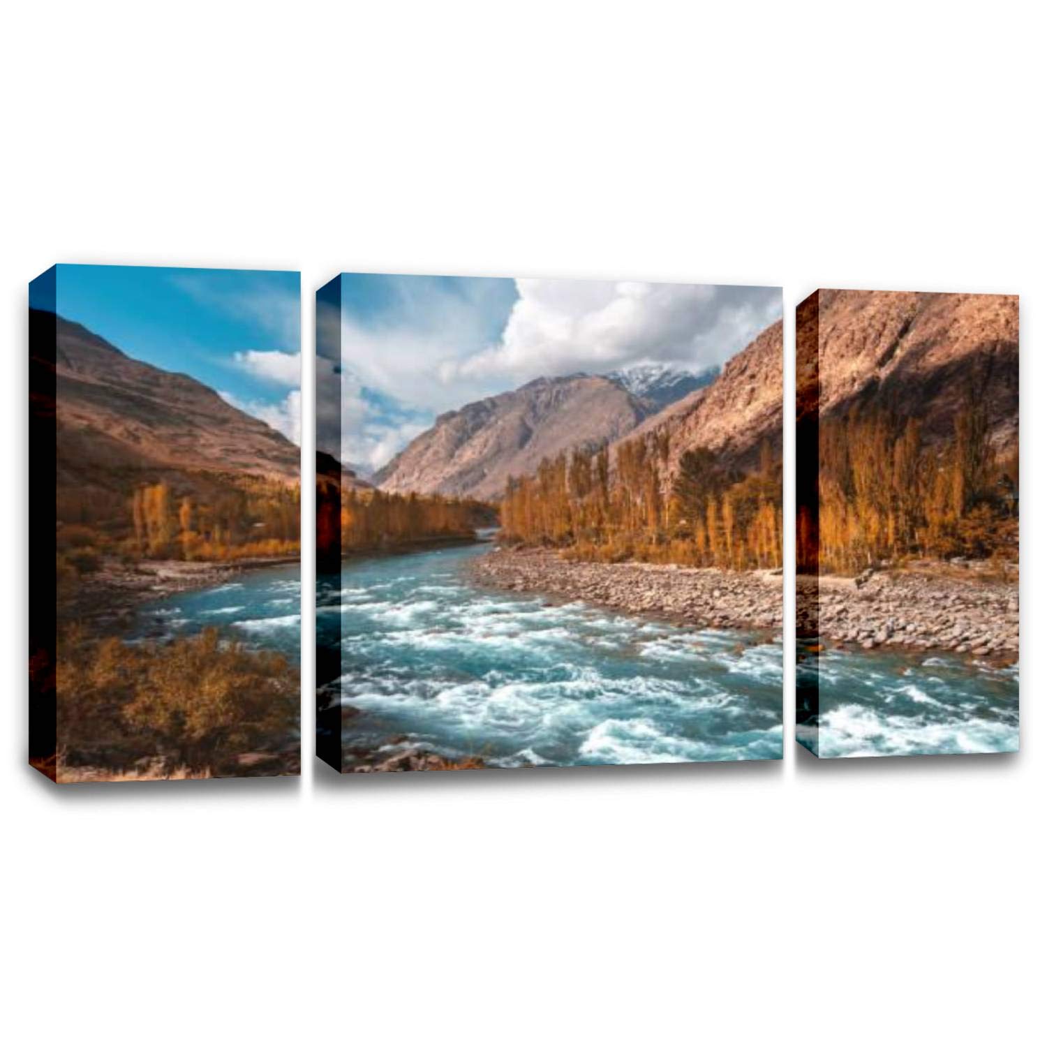 CCArtist Beautiful Autumn in Pakistan Canvas Wall Art Print - Modern Home Decor for Living Room & Bedroom - Landscape Painting for Fall Season Decorations