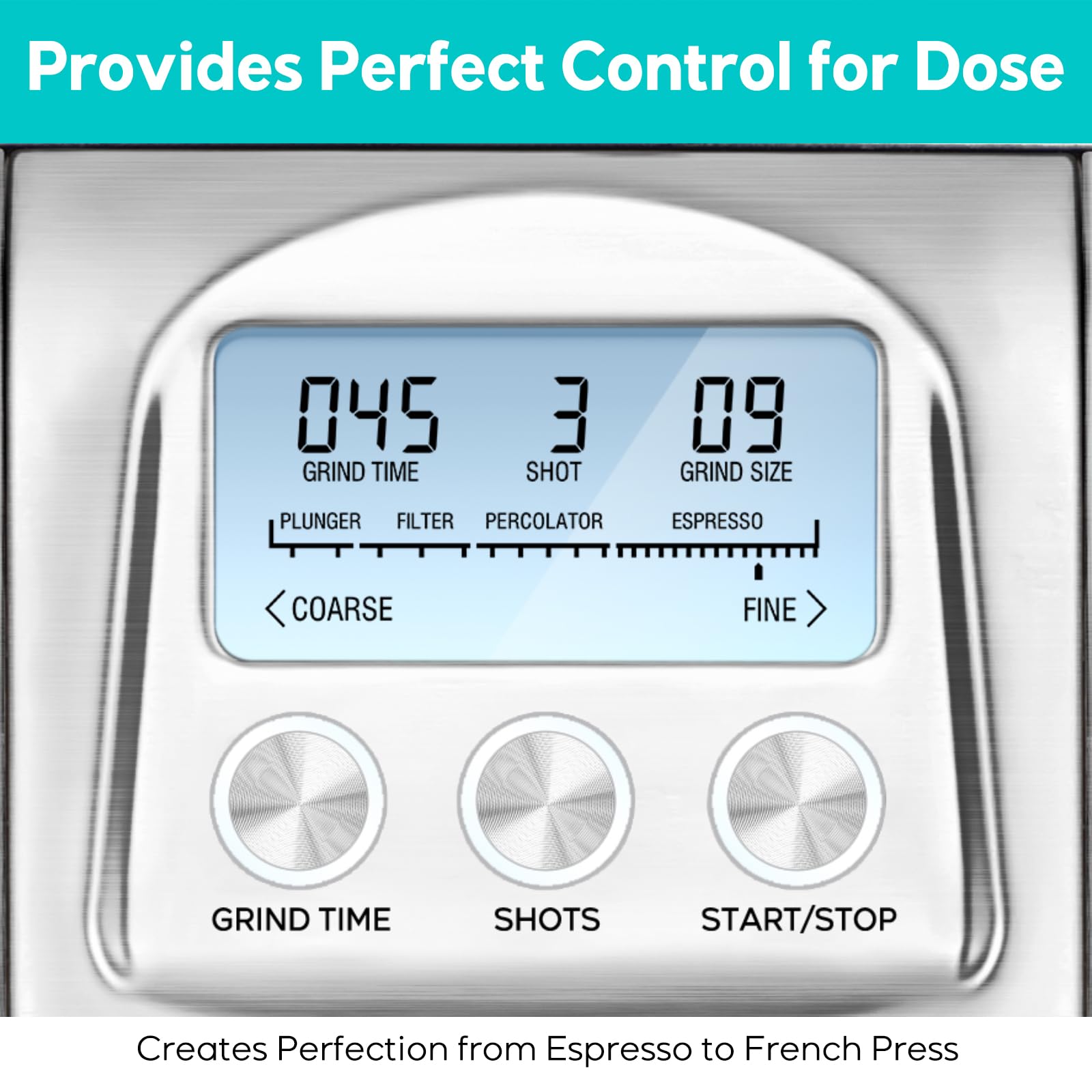 Premium CASABREWS Electric Coffee Grinder with Built-in Digital Scale - Fresh Ground Coffee for Espresso, French Press & Pour Over - Perfect for Home Baristas & Coffee Enthusiasts
