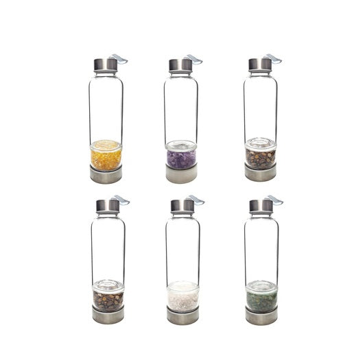 Healing Glass Water Bottle with Crystal Infusion - 9