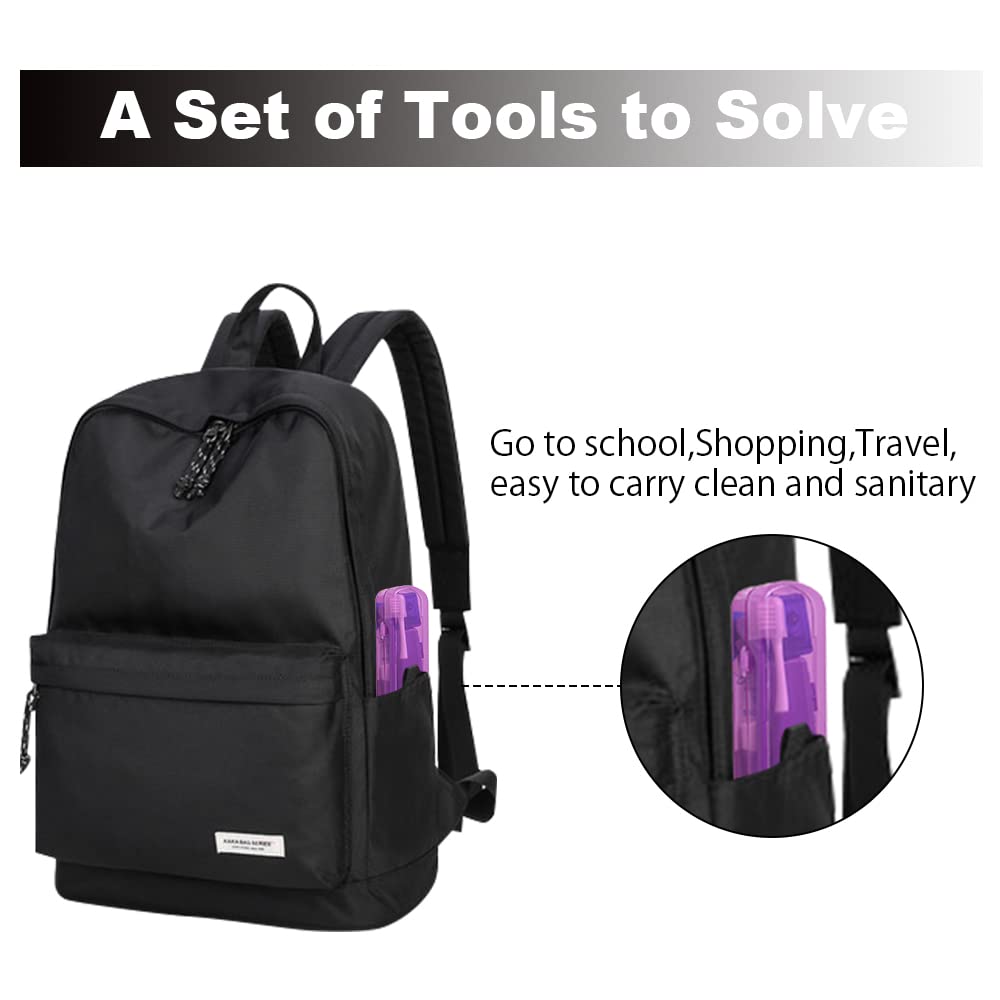 **Orthodontic Braces Cleaning Kit - Interdental Brushes, Dental Wax, Floss & Travel Toothbrush Set for Teeth Care (Purple) | Perfect for Travel & Daily Oral Hygiene**