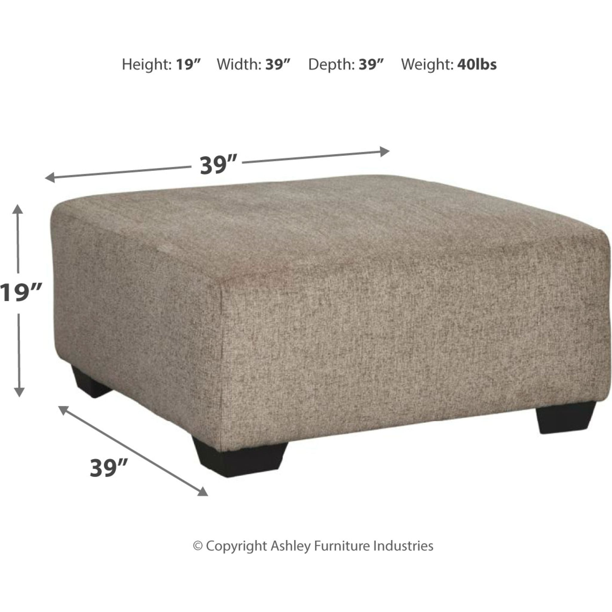 Ballinasloe Oversized Accent Ottoman - Large Round Storage Footrest Pouf with Tufted Design for Living Room, Bedroom & Home Decor